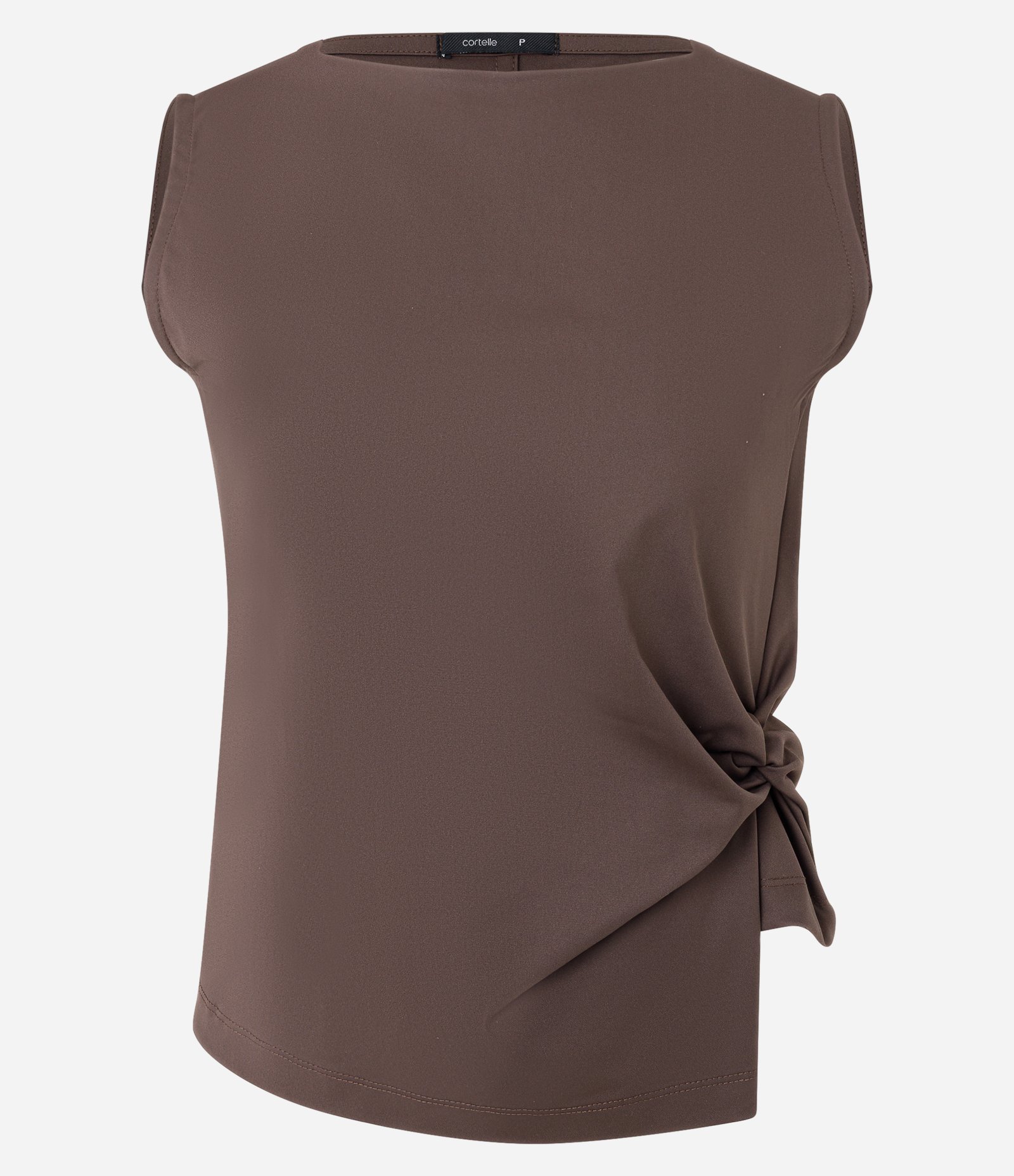 Blusa em Microfibra com Torcido Lateral Marrom 4