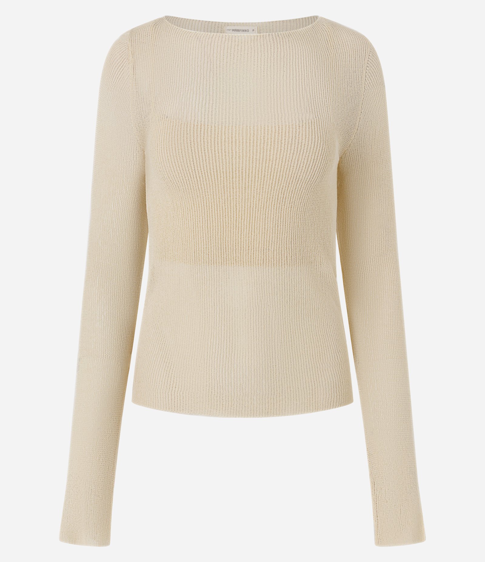 Blusa em Tricô Transparente com Top Interno Bege 5