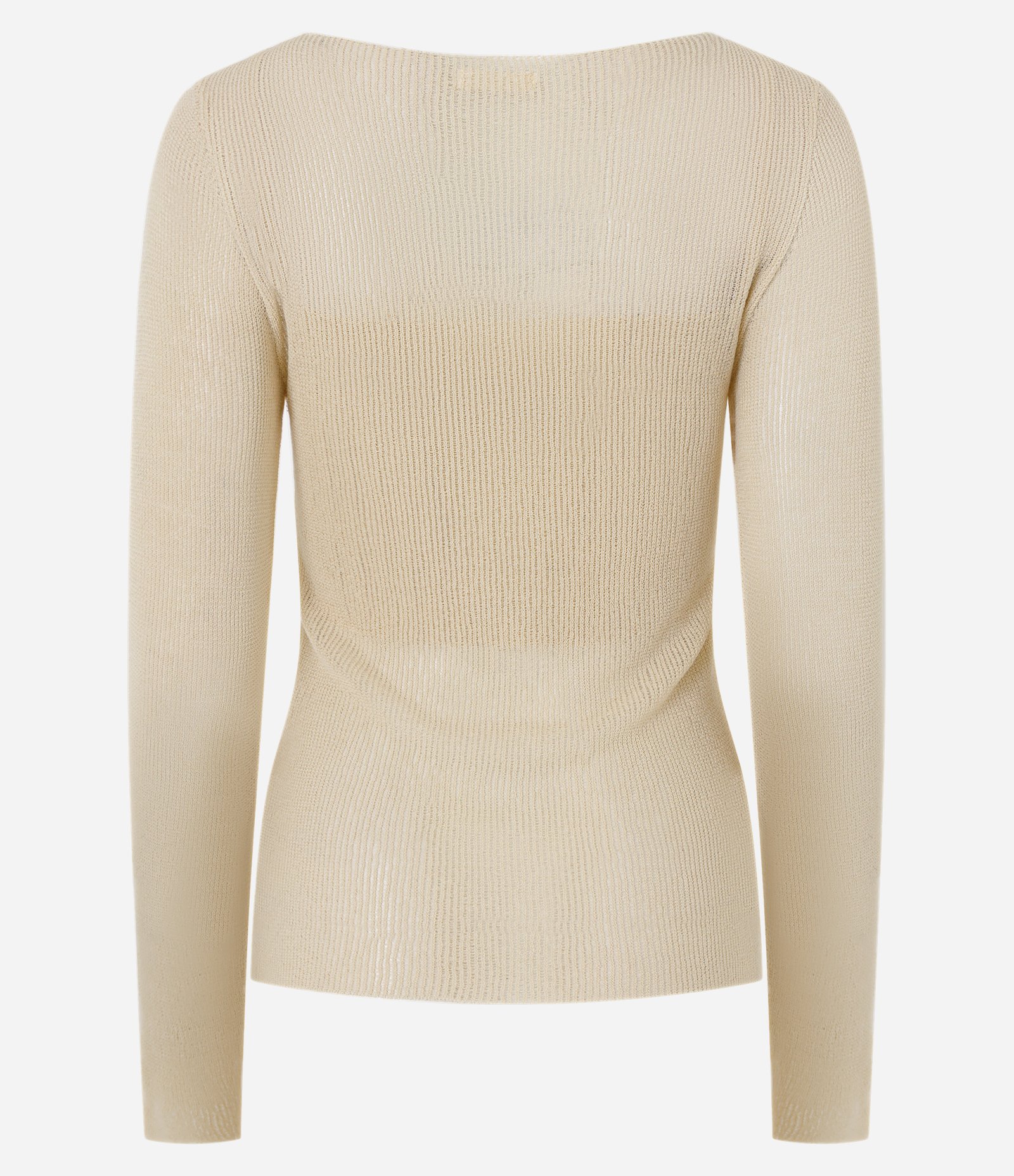 Blusa em Tricô Transparente com Top Interno Bege 7