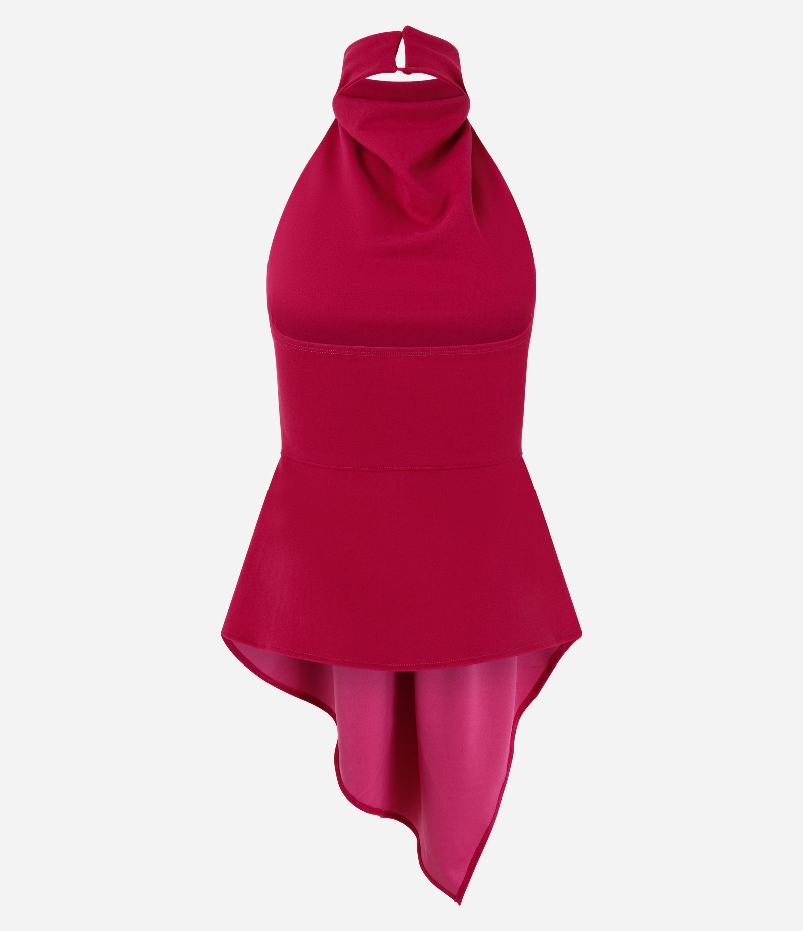 Blusa Frente Única com Gola Degagê e Barra Assimétrica Vermelho 7