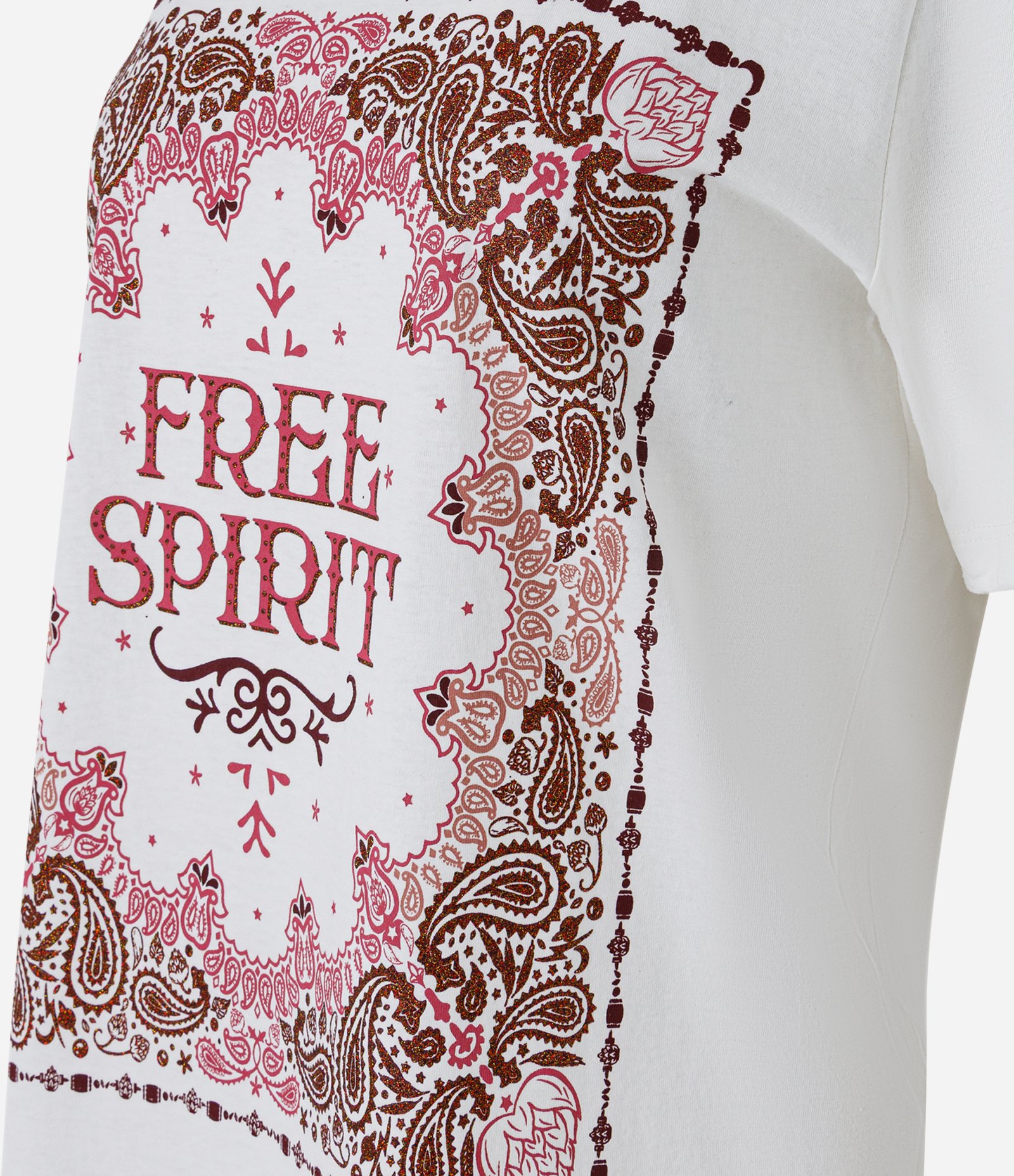 Camiseta Alongada em Algodão Free Spirit Floral Branco 5
