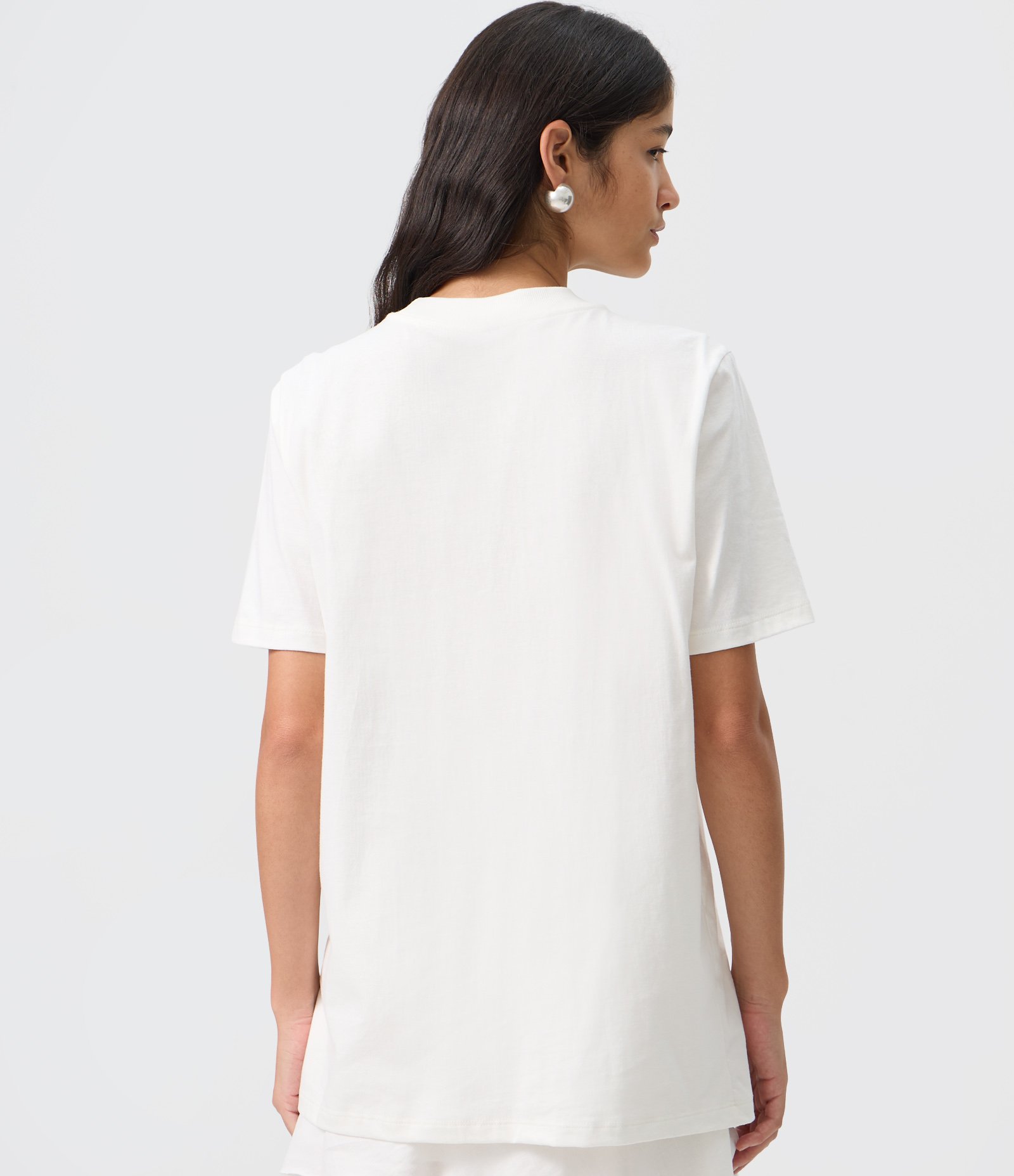 Camiseta Alongada em Algodão Free Spirit Floral Branco 3