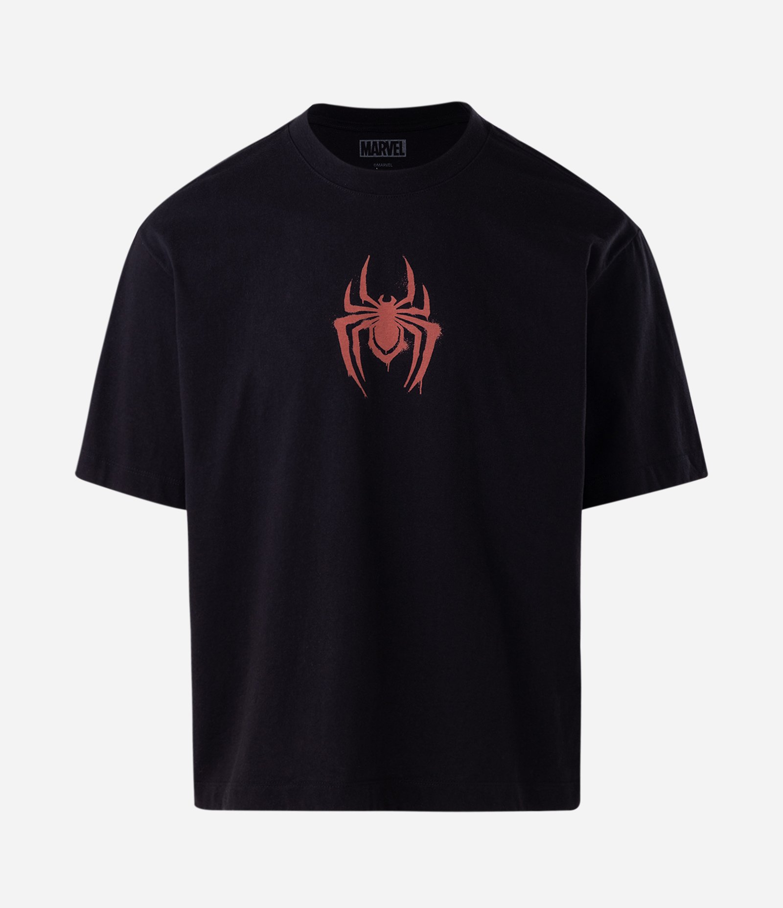 Camiseta Boxy em Algodão Spider-Man Preto 6