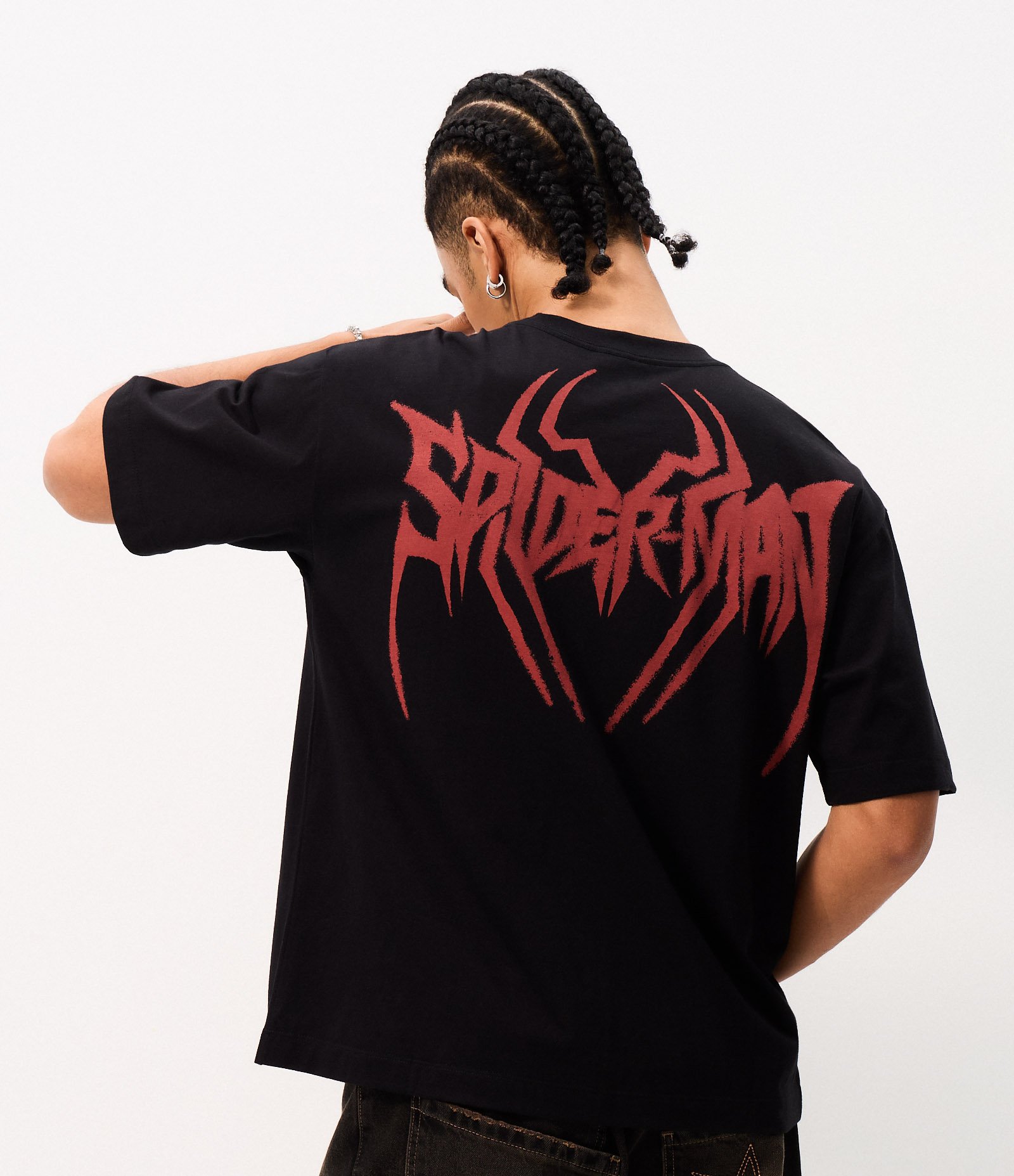 Camiseta Boxy em Algodão Spider-Man Preto 1