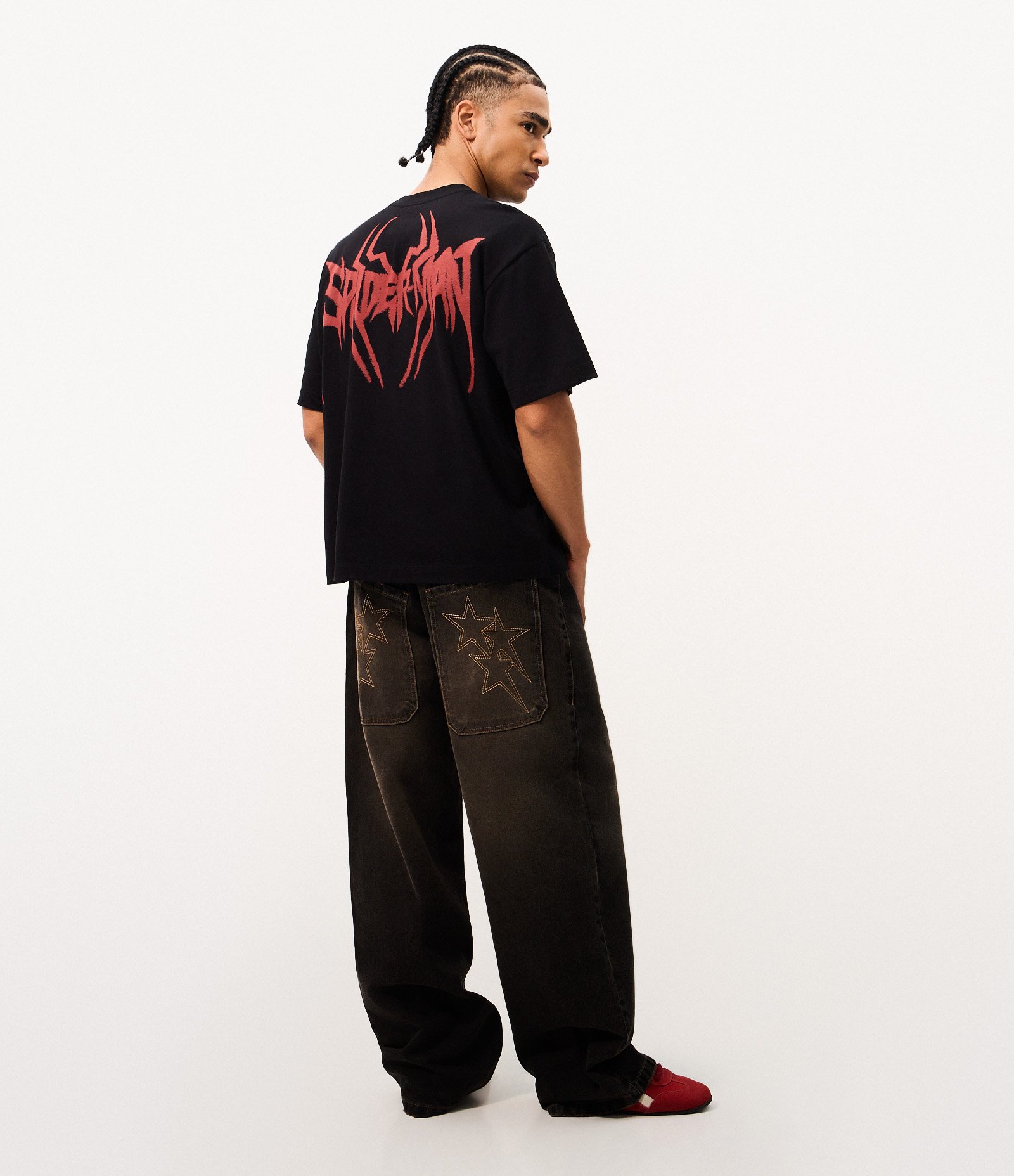 Camiseta Boxy em Algodão Spider-Man Preto 4