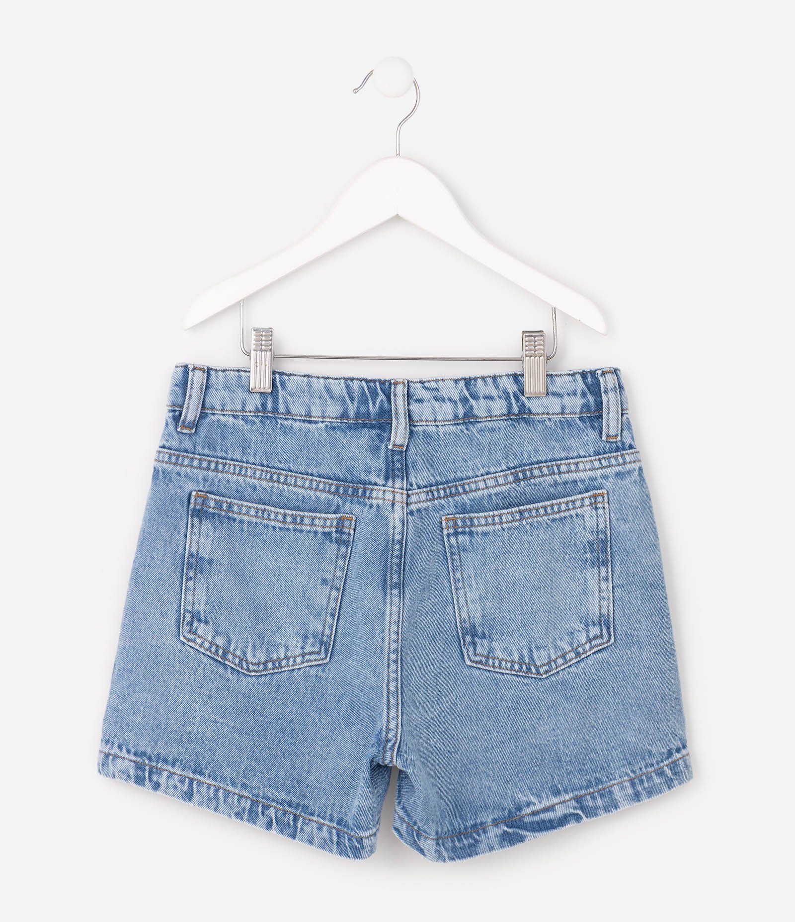Short Jeans Infantil de Cerejinhas - Tam 5 a 16 Anos Azul médio 3