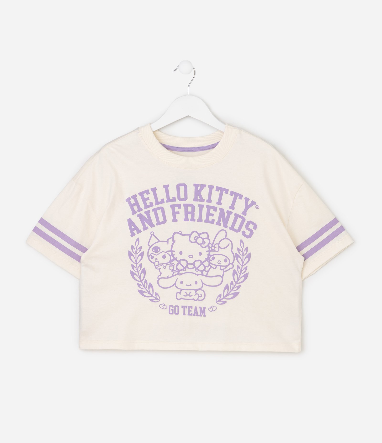 Camiseta Infantil Em Algodão Hello Kitty - 5 a 14 Anos Bege 3