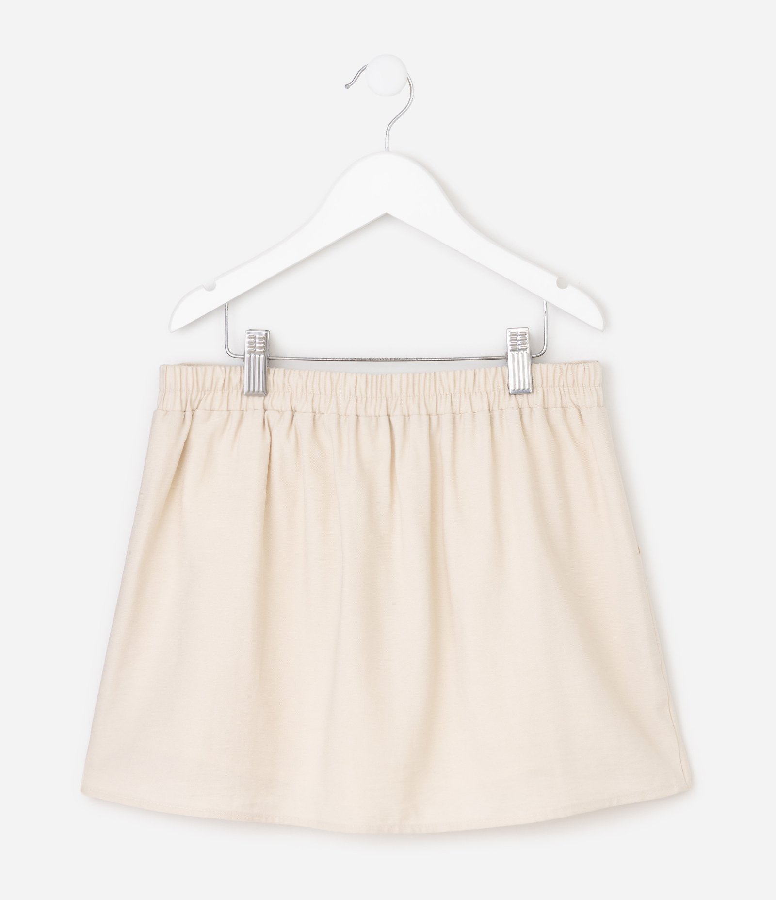 Short Saia Infantil Em Viscose Com Laço - Tam 5 a 16 Anos Bege 3