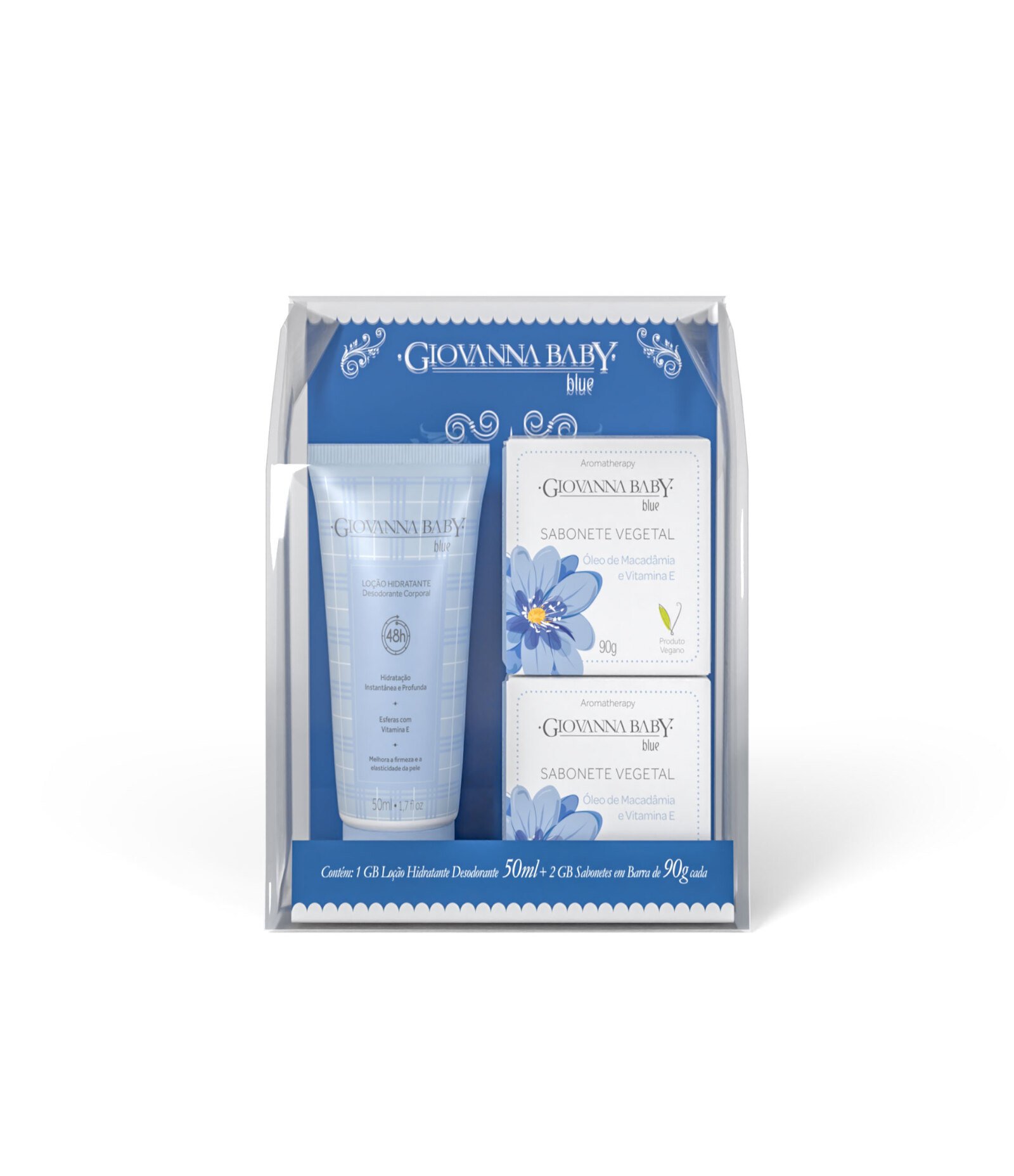 Kit Mini Loção 50g + 2 Sabonetes 90g Blue Giovanna Baby KIT 1