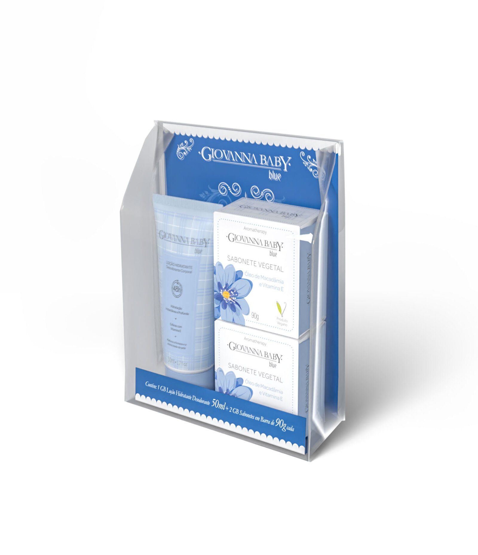 Kit Mini Loção 50g + 2 Sabonetes 90g Blue Giovanna Baby KIT 2