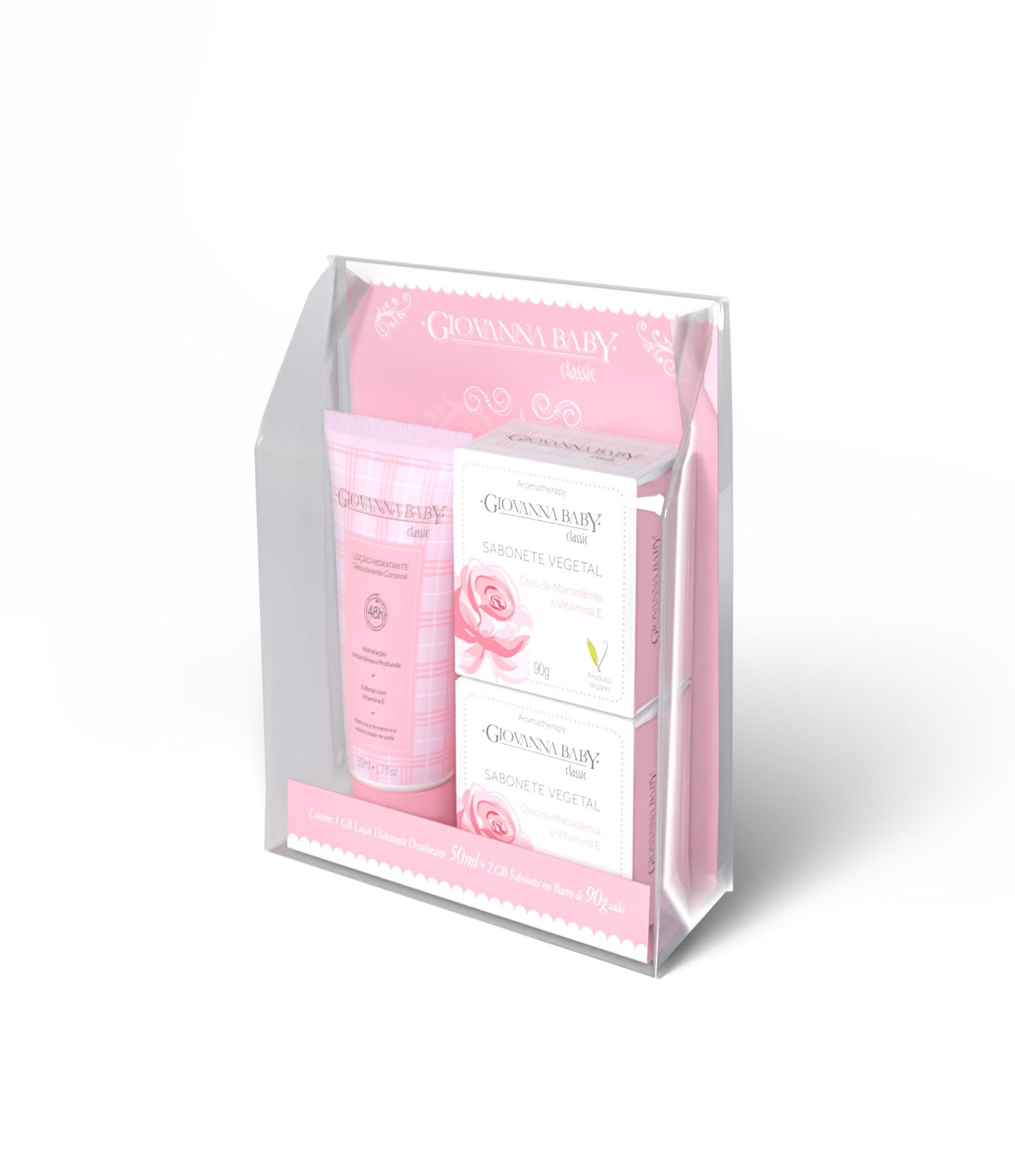 Kit Mini Loção 50g + 2 Sabonetes 90g Classic Giovanna Baby KIT 2