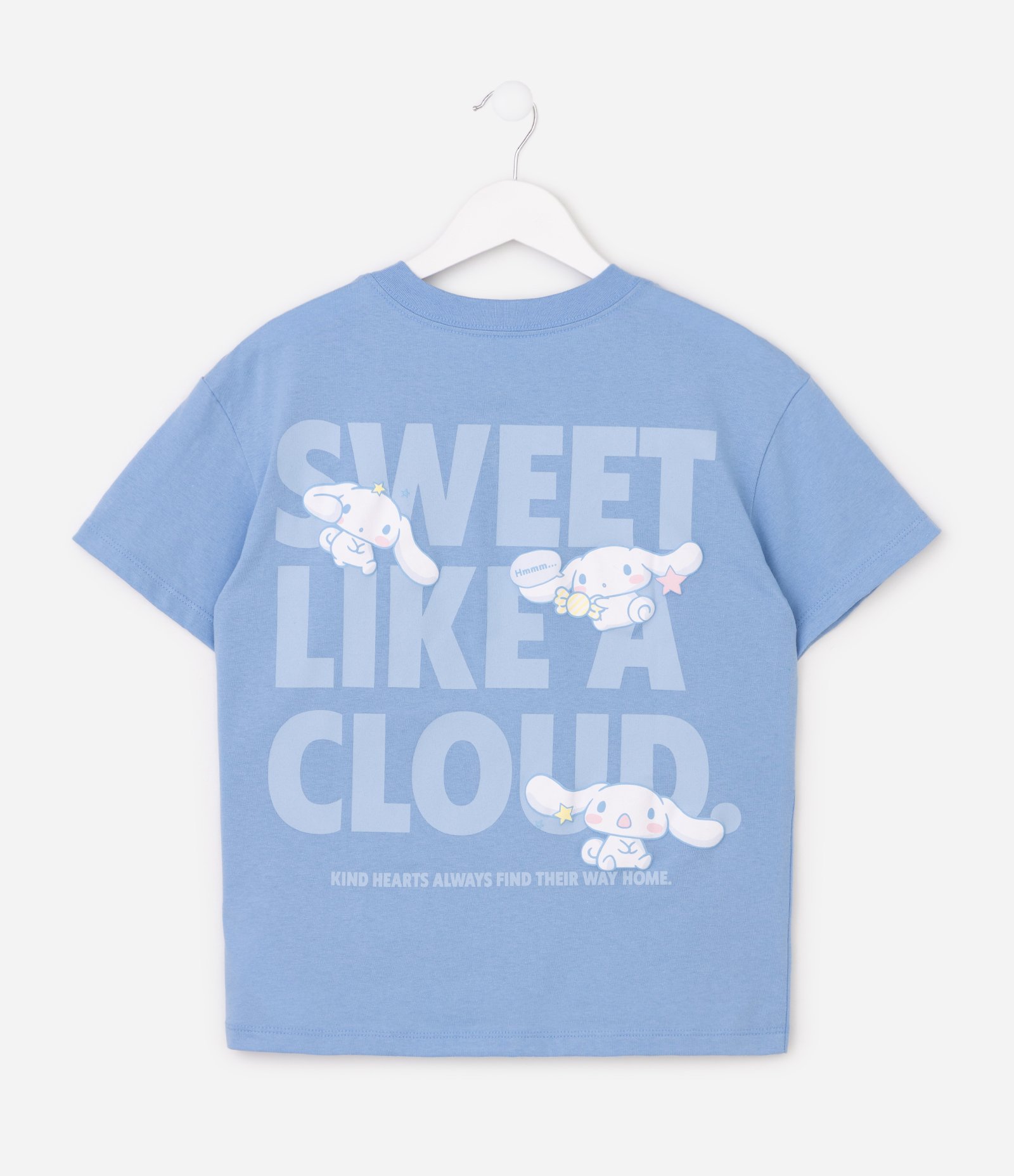 Camiseta Infantil Em Algodão Cinnamoroll Estampada Frente e Costas - Tam 5 a 16 Anos Azul 4