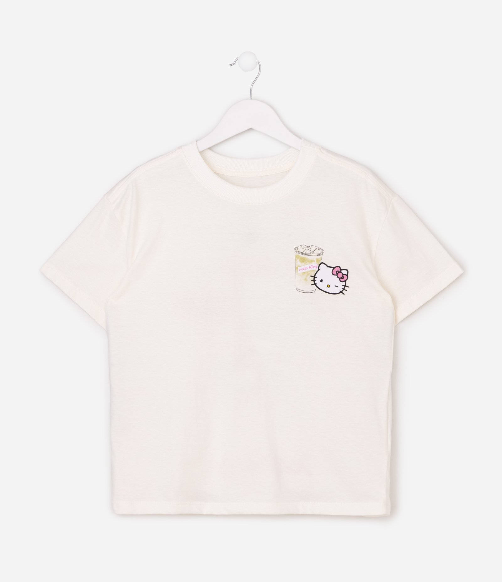 Camiseta Infantil Hello Kitty Estampa Matcha Club - Tam 5 a 16 Anos Off White 3