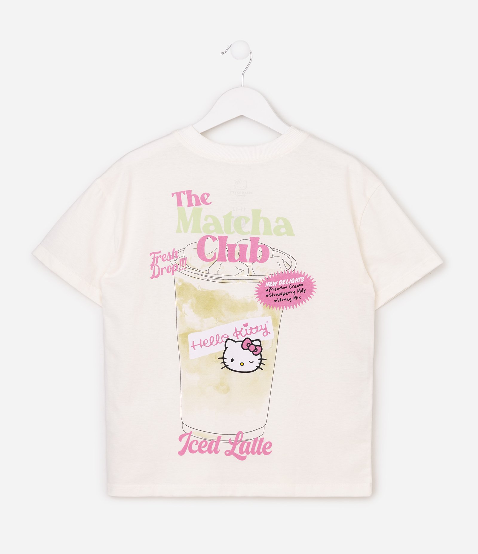 Camiseta Infantil Hello Kitty Estampa Matcha Club - Tam 5 a 16 Anos Off White 4