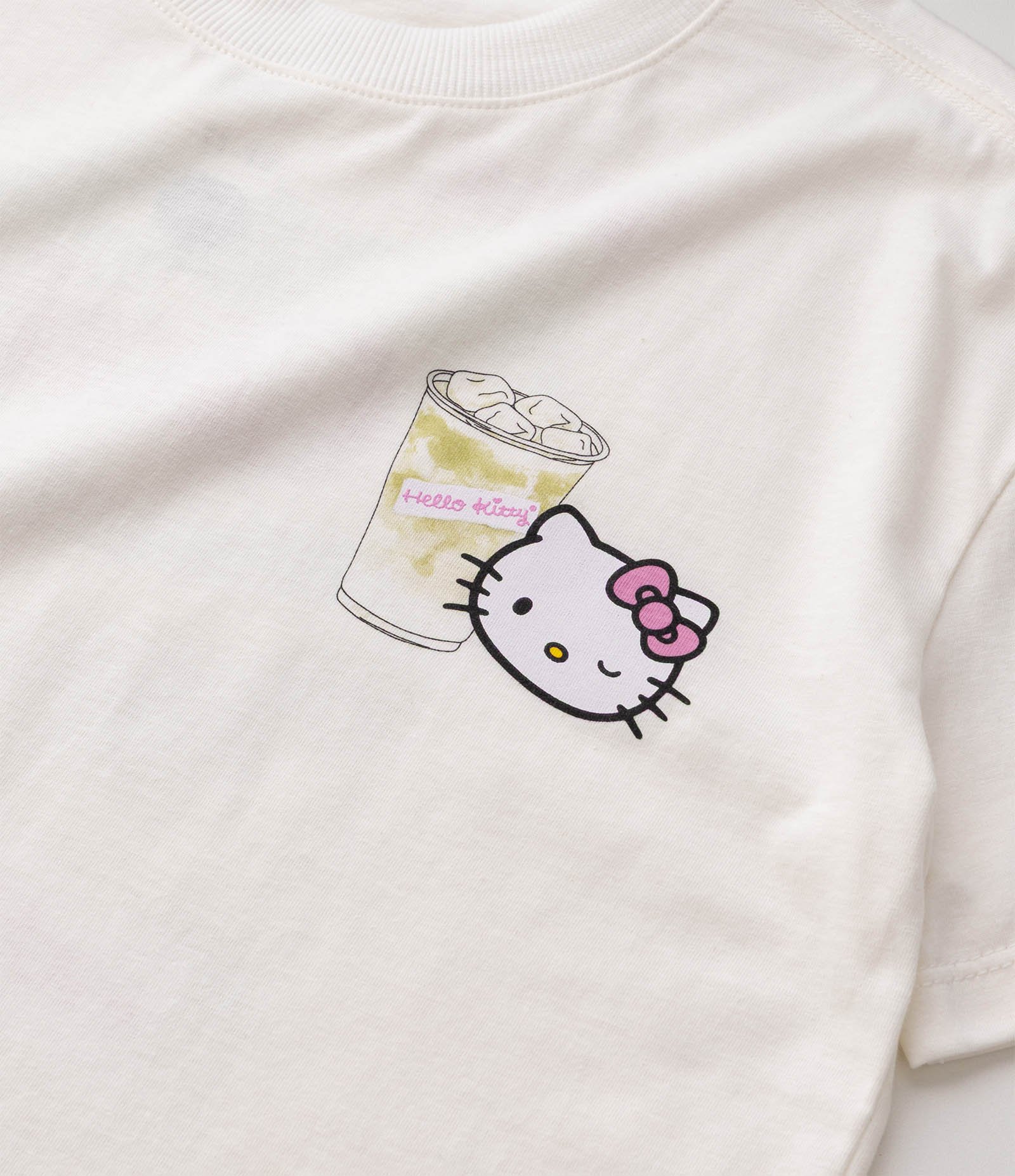 Camiseta Infantil Hello Kitty Estampa Matcha Club - Tam 5 a 16 Anos Off White 5
