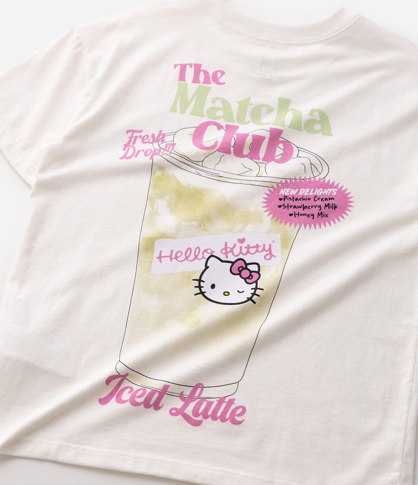 Camiseta Infantil Hello Kitty Estampa Matcha Club - Tam 5 a 16 Anos Off White 6