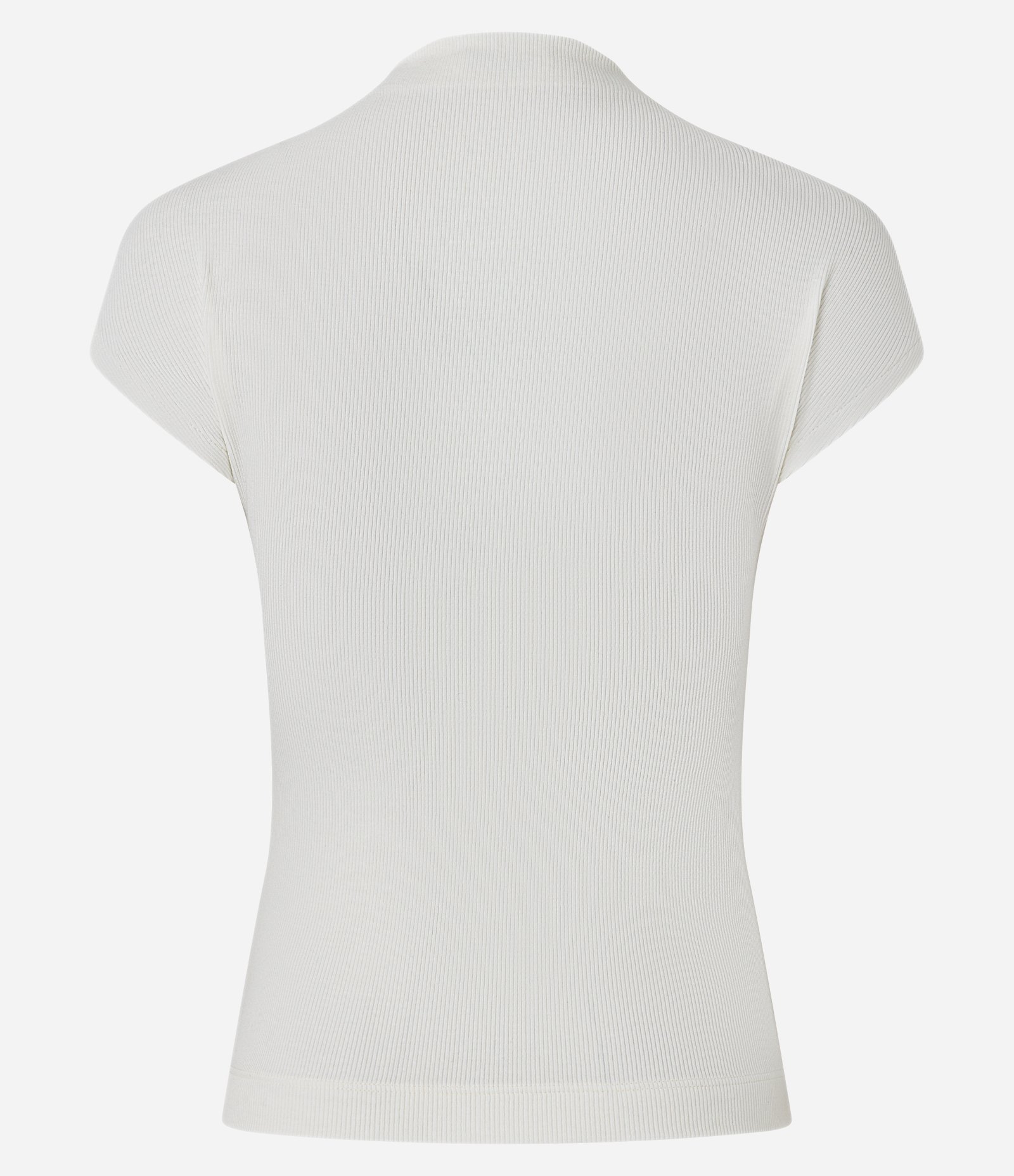 Blusa em Ribana com Gola Alta e Ombros Amplos Branco 3