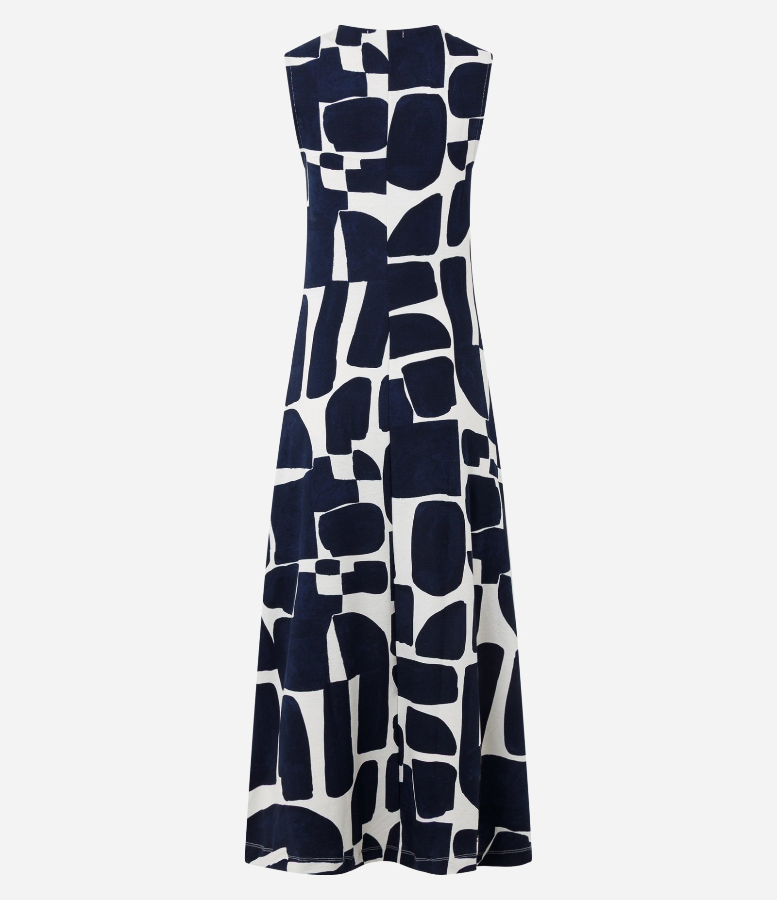 Vestido em Piquet com Estampa Abstrata Azul 2