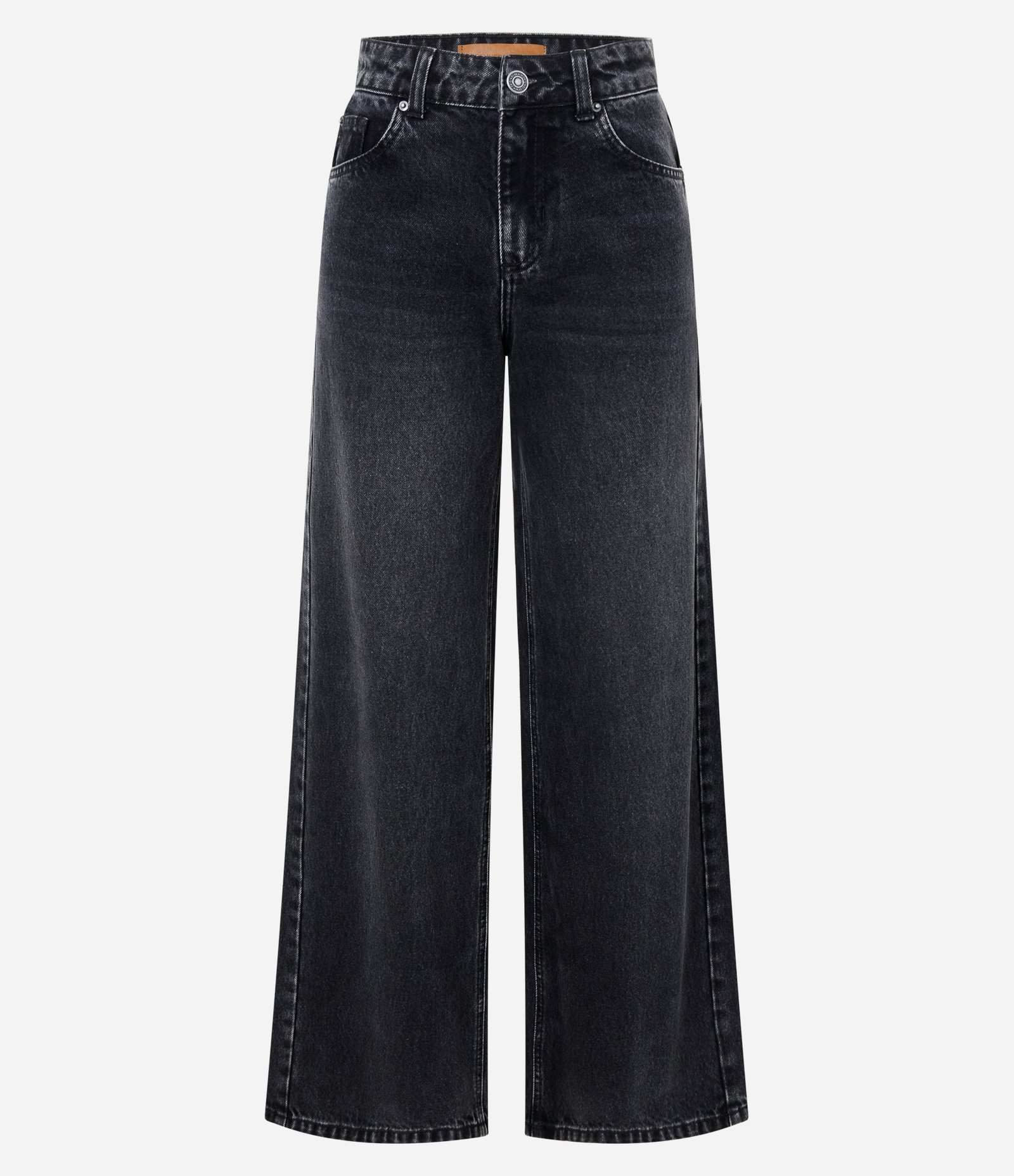 Calça Wide Leg em Jeans Premium com Cintura Média Preto 5