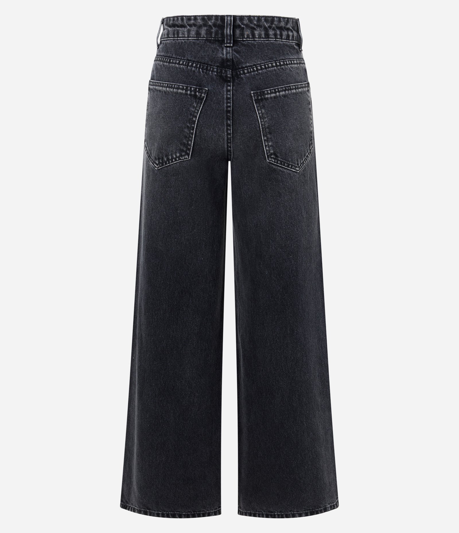 Calça Wide Leg em Jeans Premium com Cintura Média Preto 6