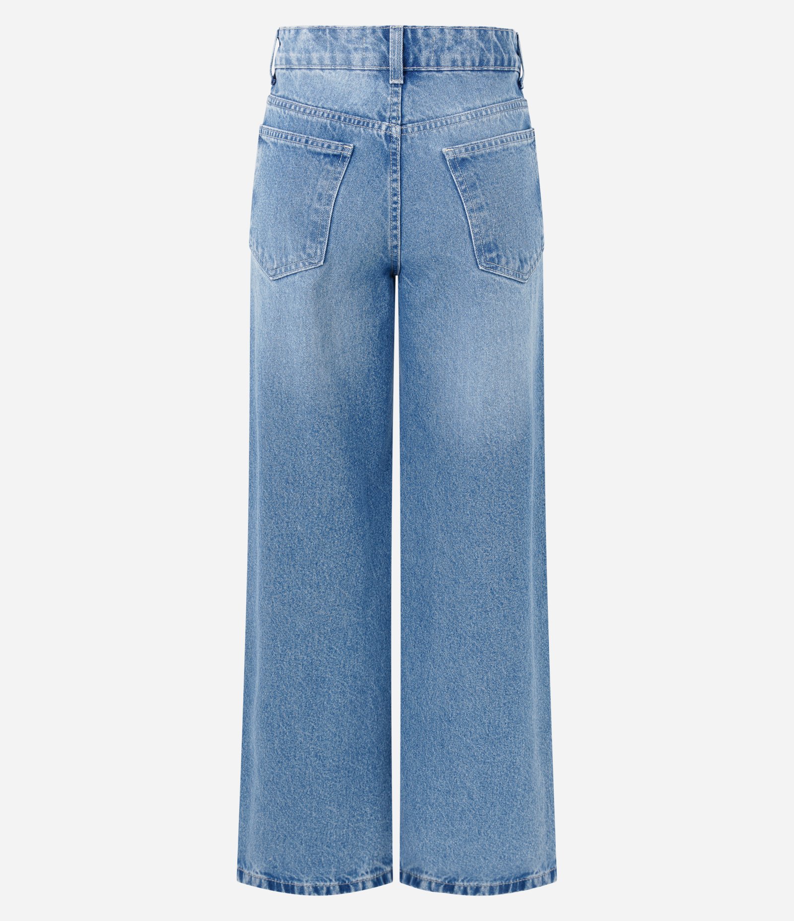 Calça Wide Leg em Jeans Premium com Cintura Média Azul Claro 6
