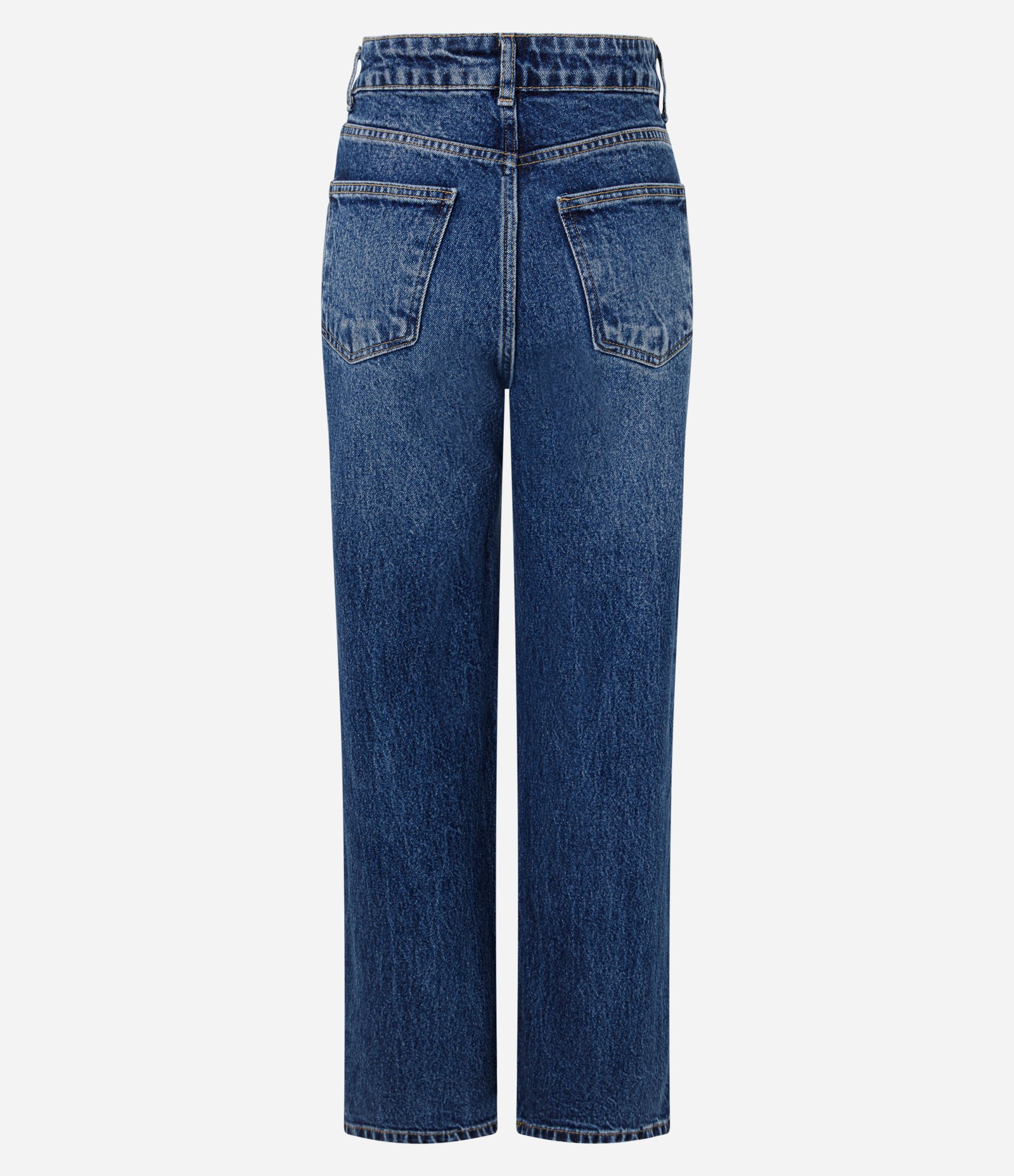 Calça Reta Comfort em Jeans Premium com Cintura Alta Azul Médio 6