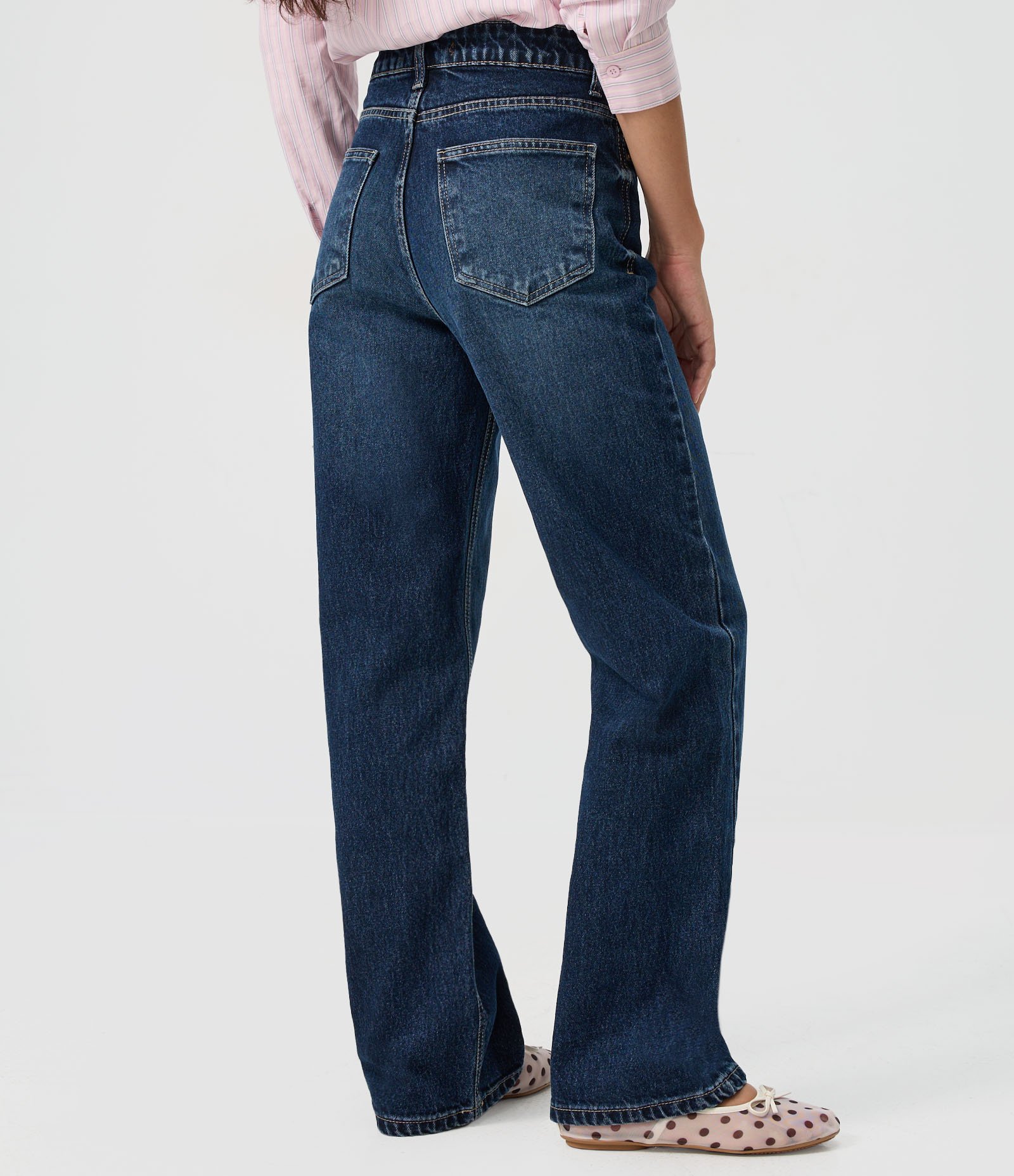 Calça Reta Comfort em Jeans Premium com Cintura Média Azul Escuro 5