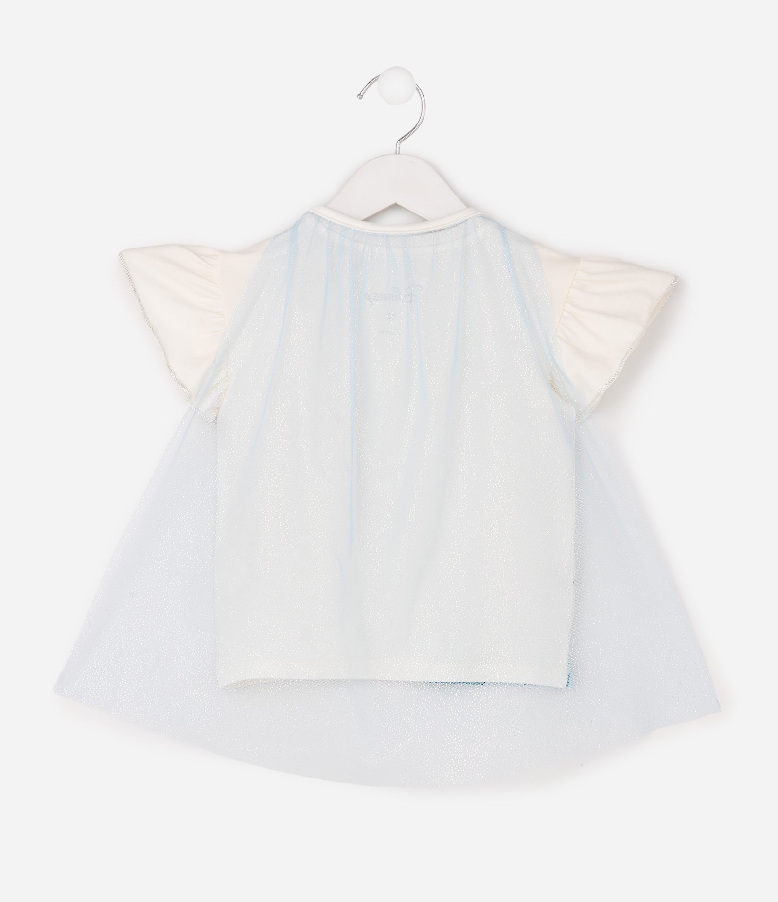 Camiseta Infantil Estampa Frozen com Asas - Tam 1 a 6 Anos Off White 3