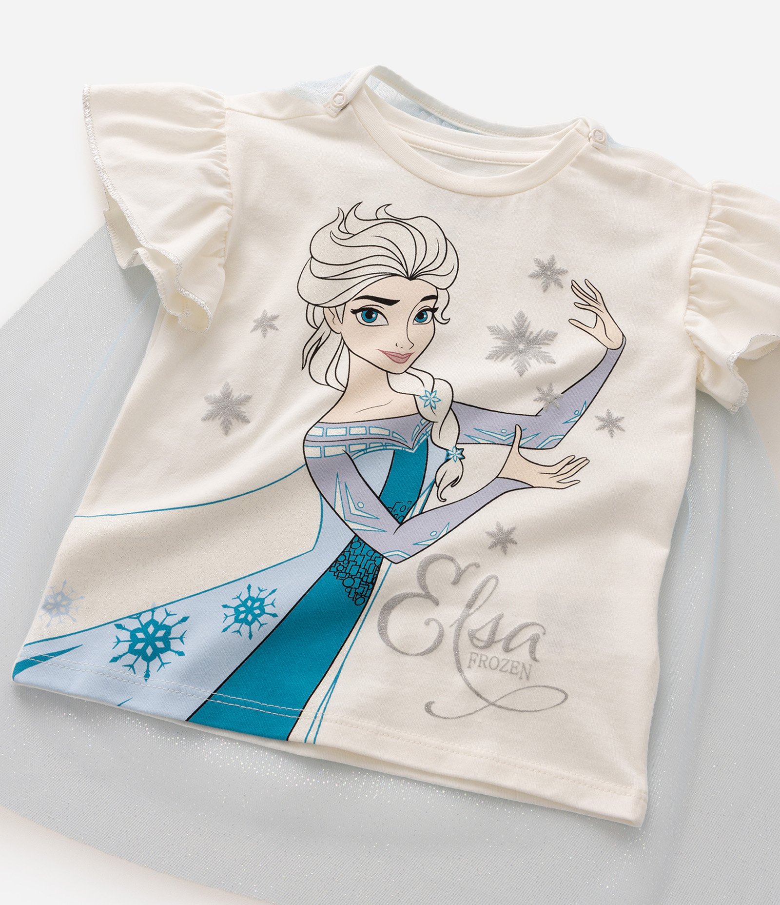 Camiseta Infantil Estampa Frozen com Asas - Tam 1 a 6 Anos Off White 5