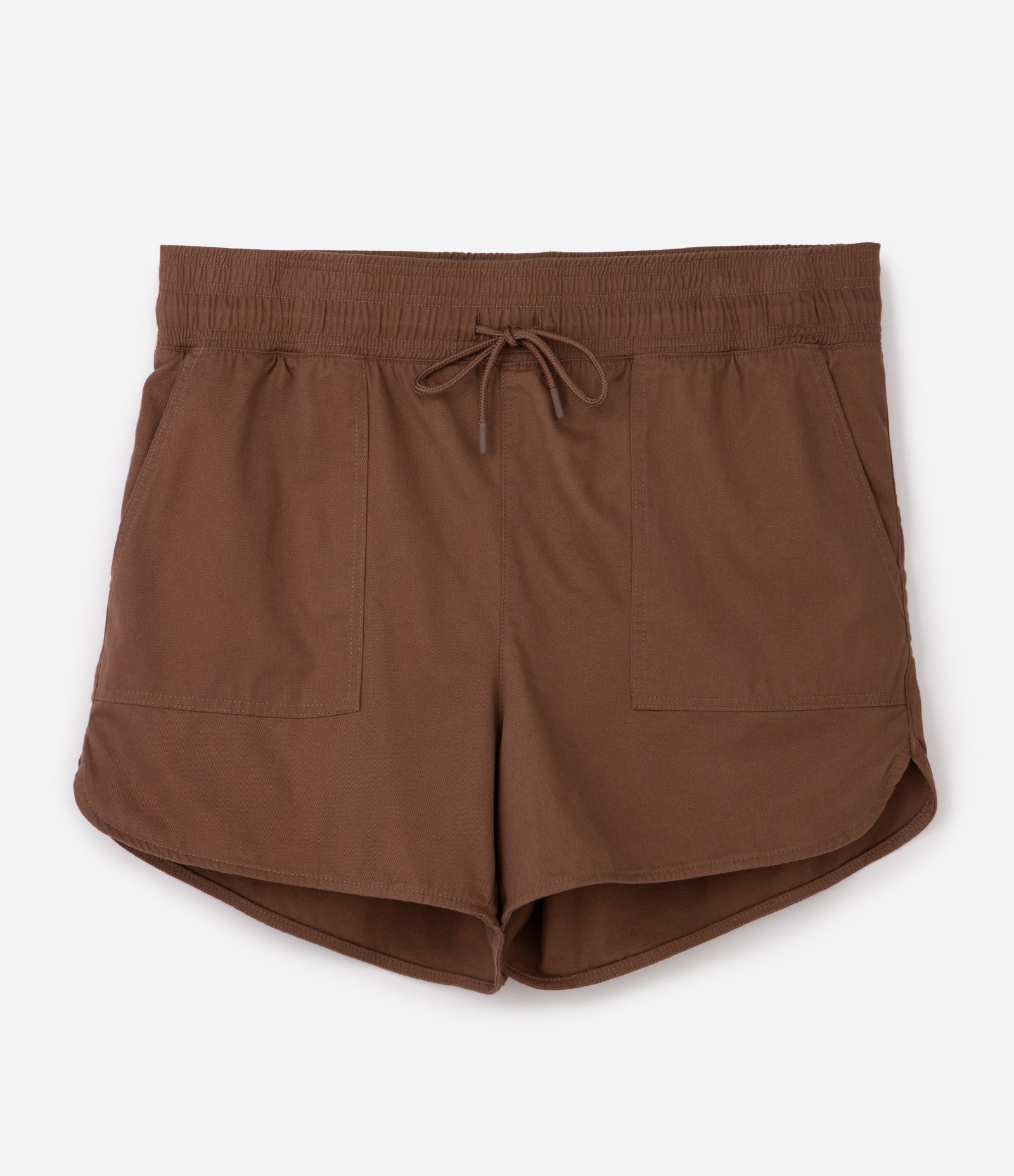 Short em Sarja com Cadarço e Bolsos Curve & Plus Size Marrom 5