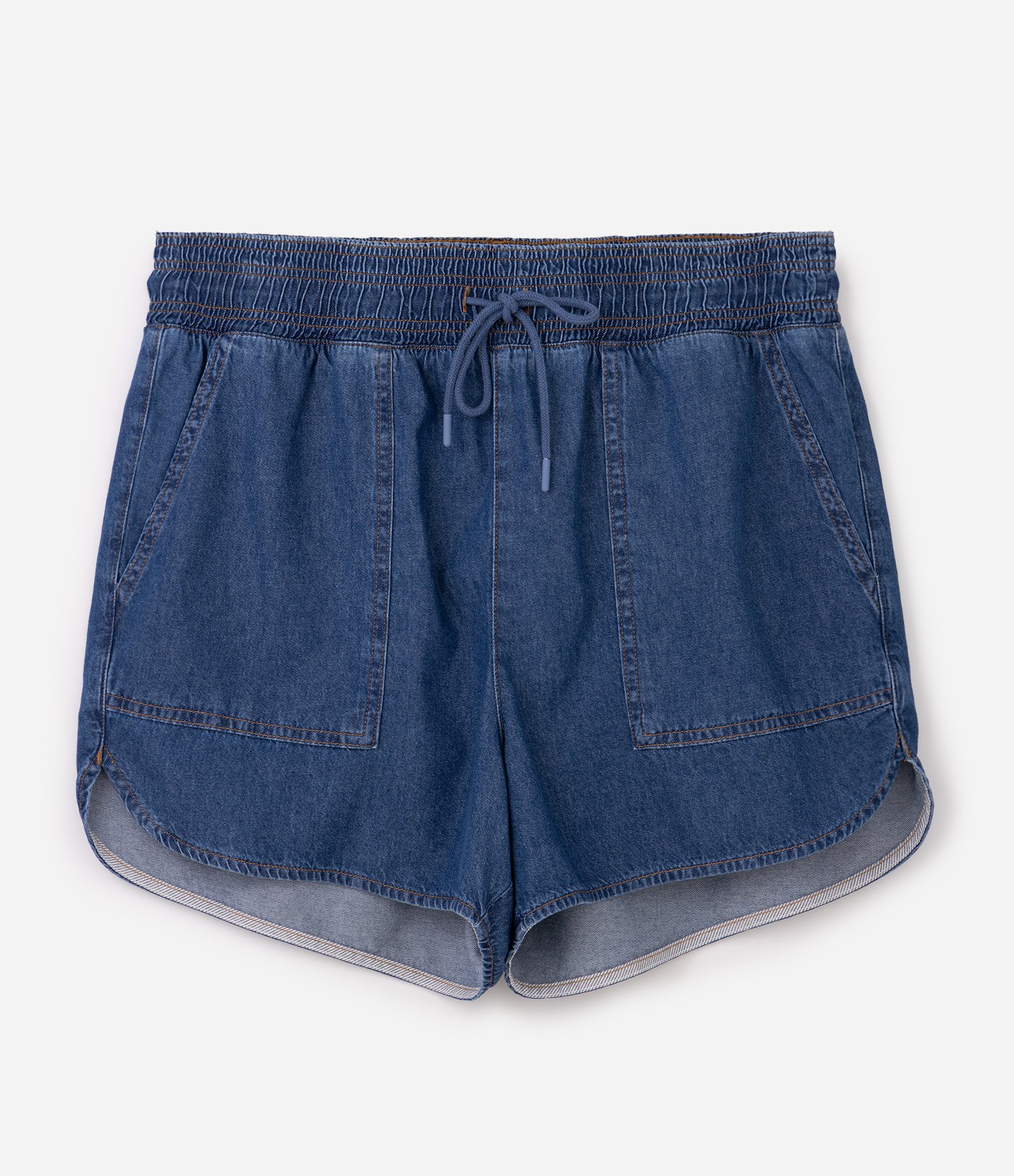 Short Jeans com Cadarço e Bolsos Aplicados Curve & Plus Size Azul 5