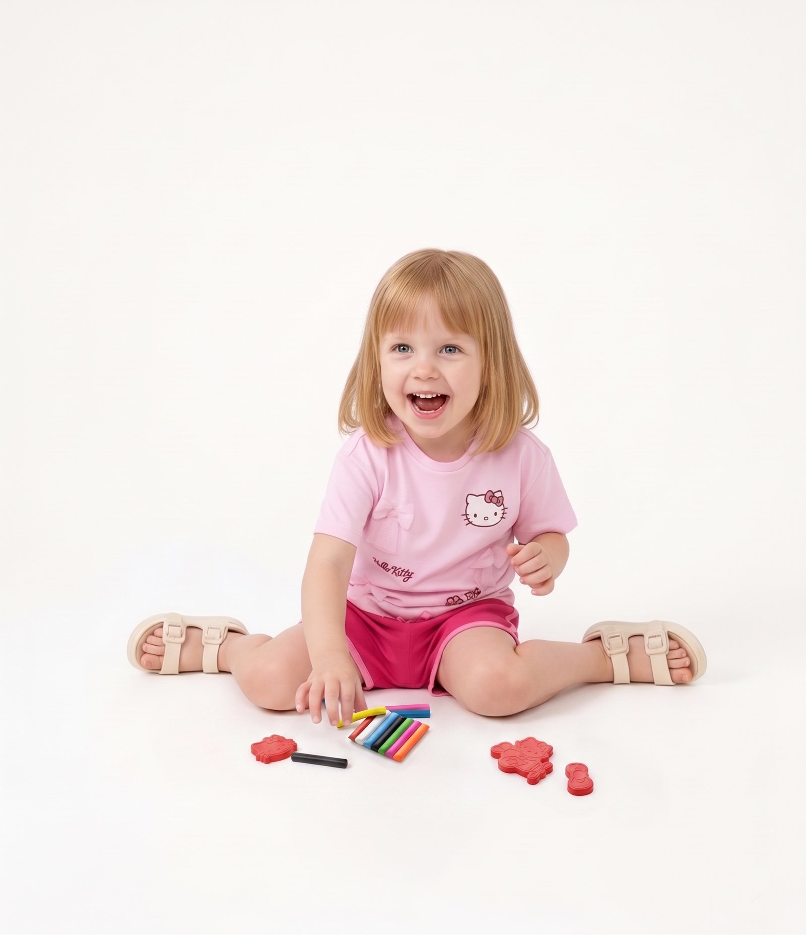 Camiseta Infantil com Laços e Estampa Hello Kitty - Tam 1 a 14 Anos Rosa 1