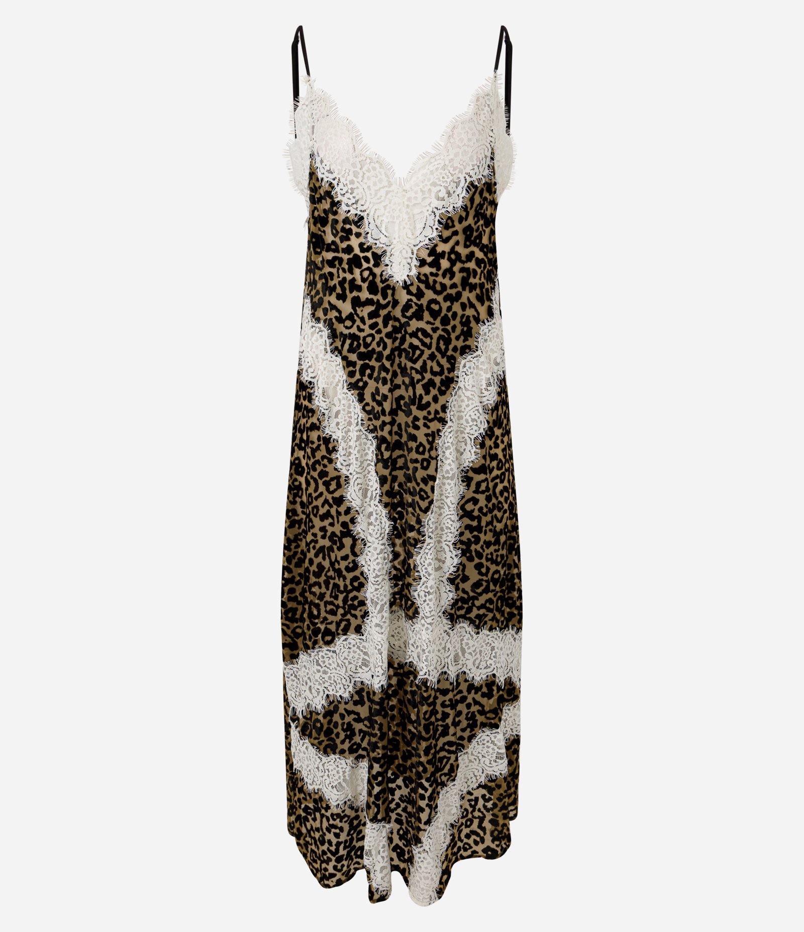 Vestido Longo Evasê com Estampa Animal Print e Renda Marrom 4