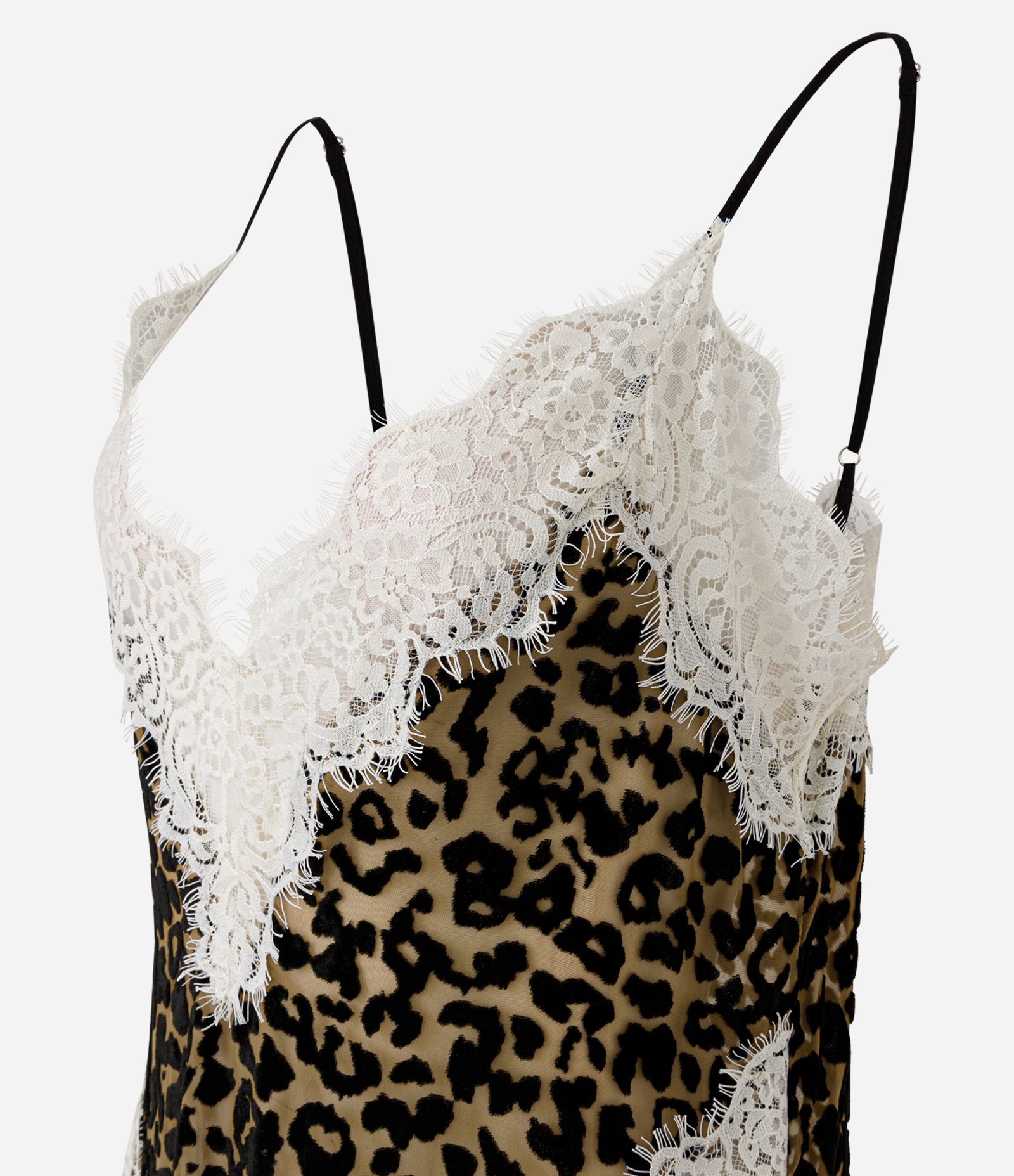 Vestido Longo Evasê com Estampa Animal Print e Renda Marrom 5
