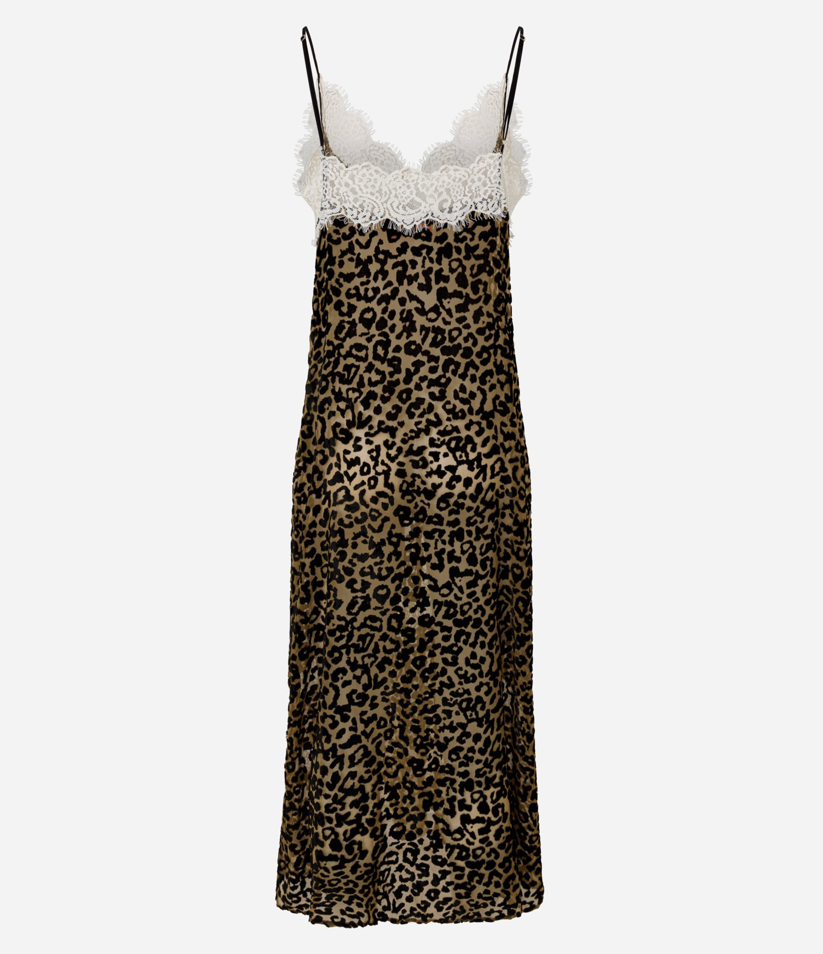 Vestido Longo Evasê com Estampa Animal Print e Renda Marrom 6