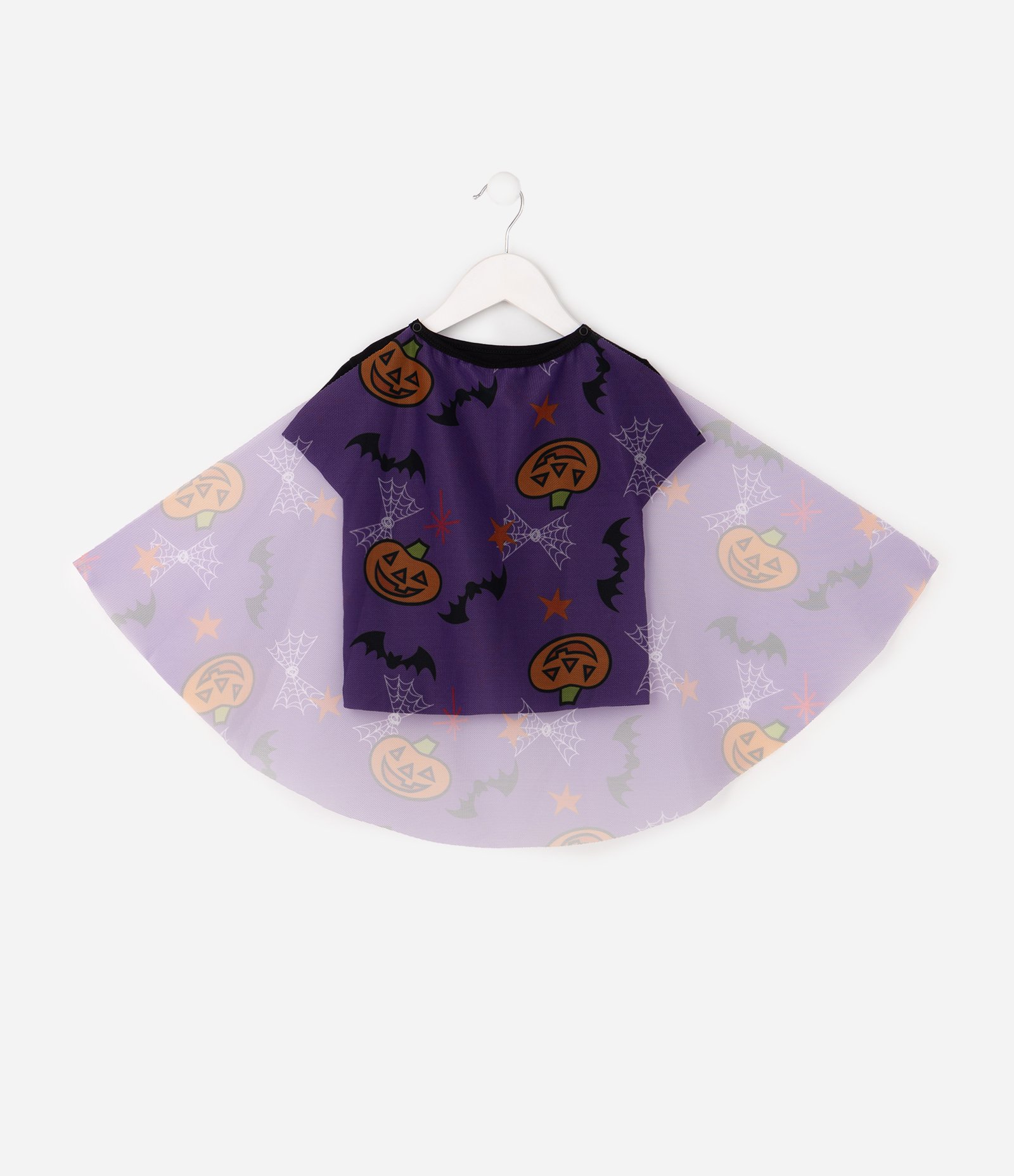 Camiseta Infantil Em Algodão Disney Minnie Halloween com Capa de Tule - Tam 1 a 6 Anos Preto 2
