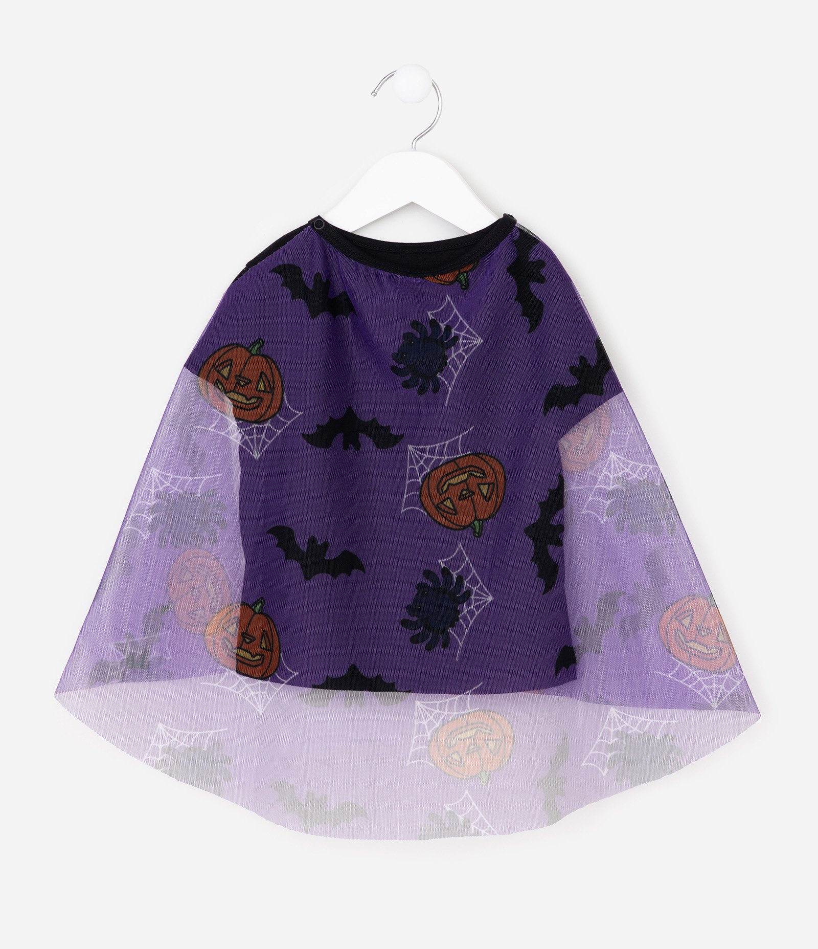 Camiseta Infantil Em Algodão Bluey Halloween com Capa de Tule - Tam 1 a 6 Anos Preto 2