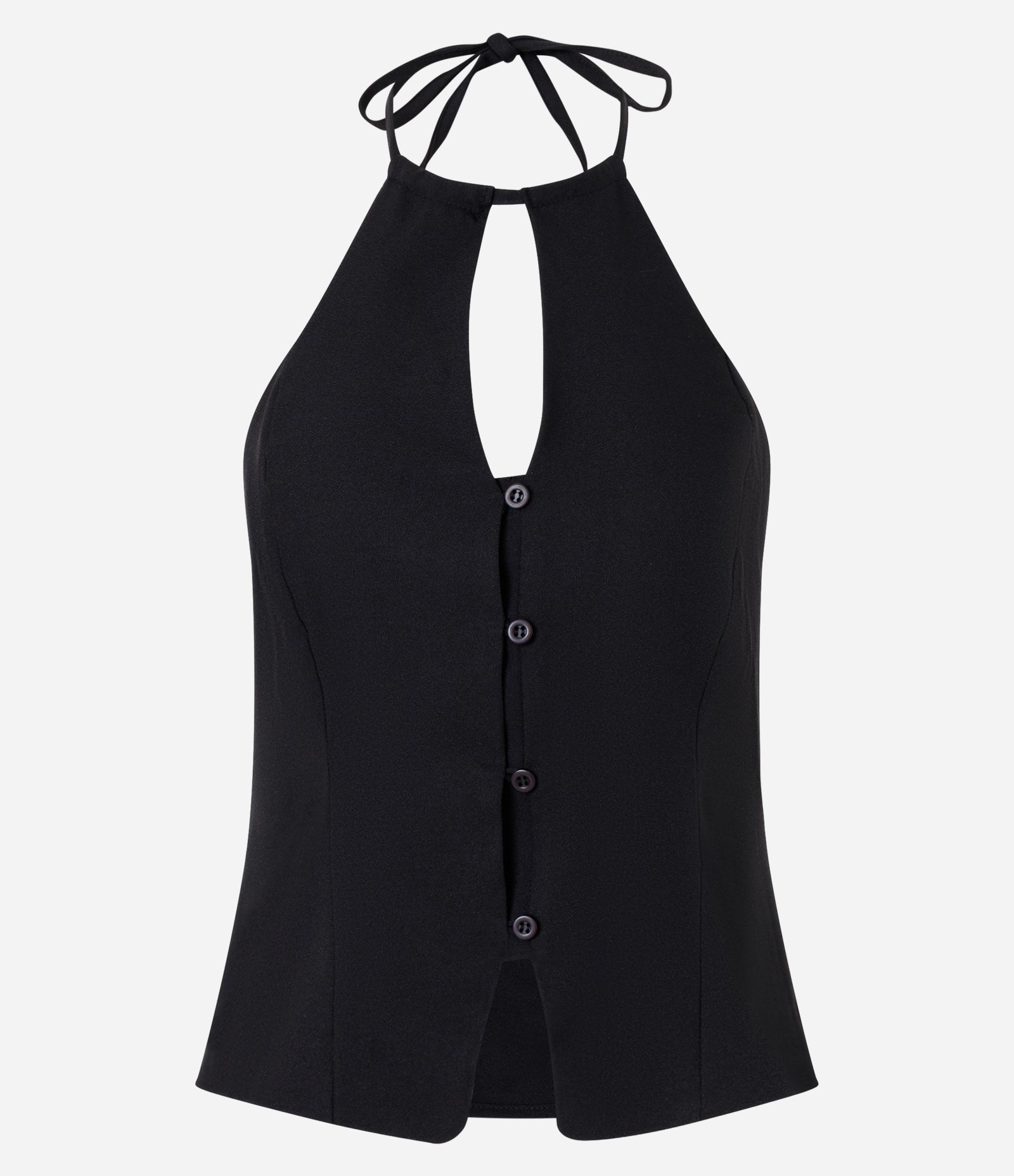 Blusa Frente Única em Crepe com Fechamento Oriental Preto 5