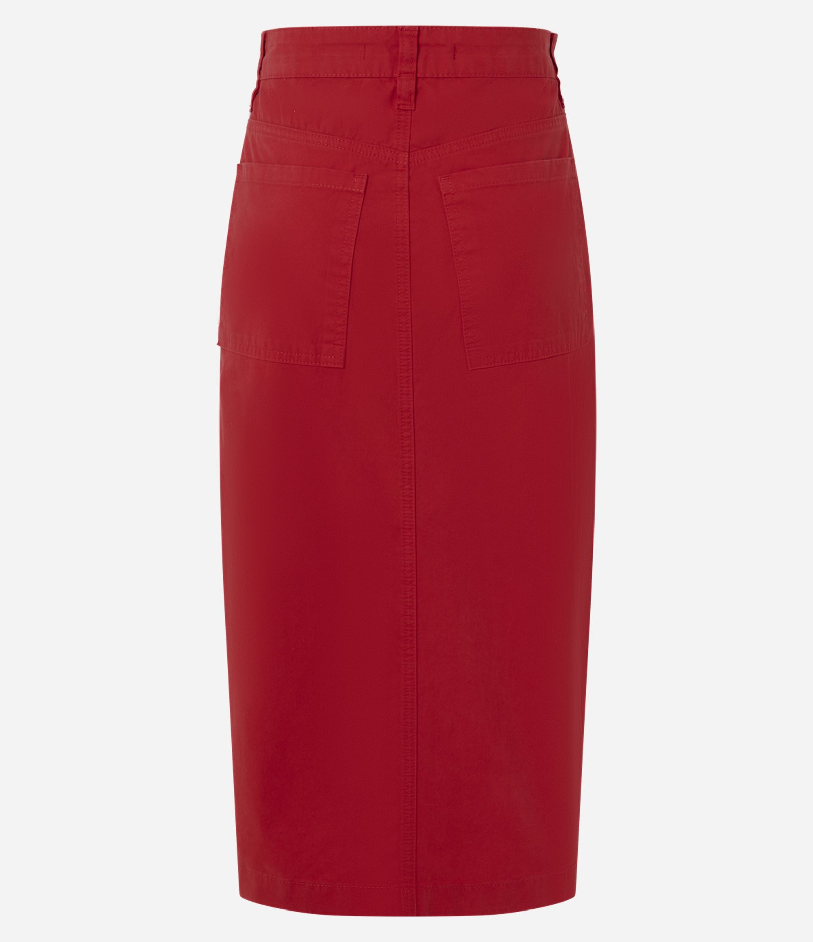 Saia New Midiem em Sarja com Fenda Frontal Vermelho 7
