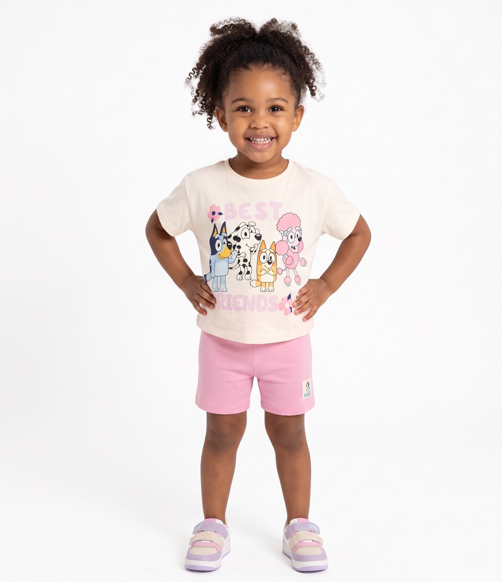Conjunto Infantil Em Cotton com Estampa Bluey - Tam 1 a 6 Anos Amarelo 2