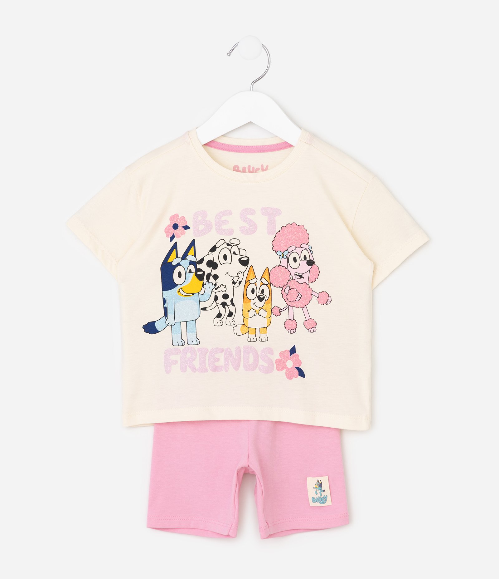 Conjunto Infantil Em Cotton com Estampa Bluey - Tam 1 a 6 Anos Amarelo 3
