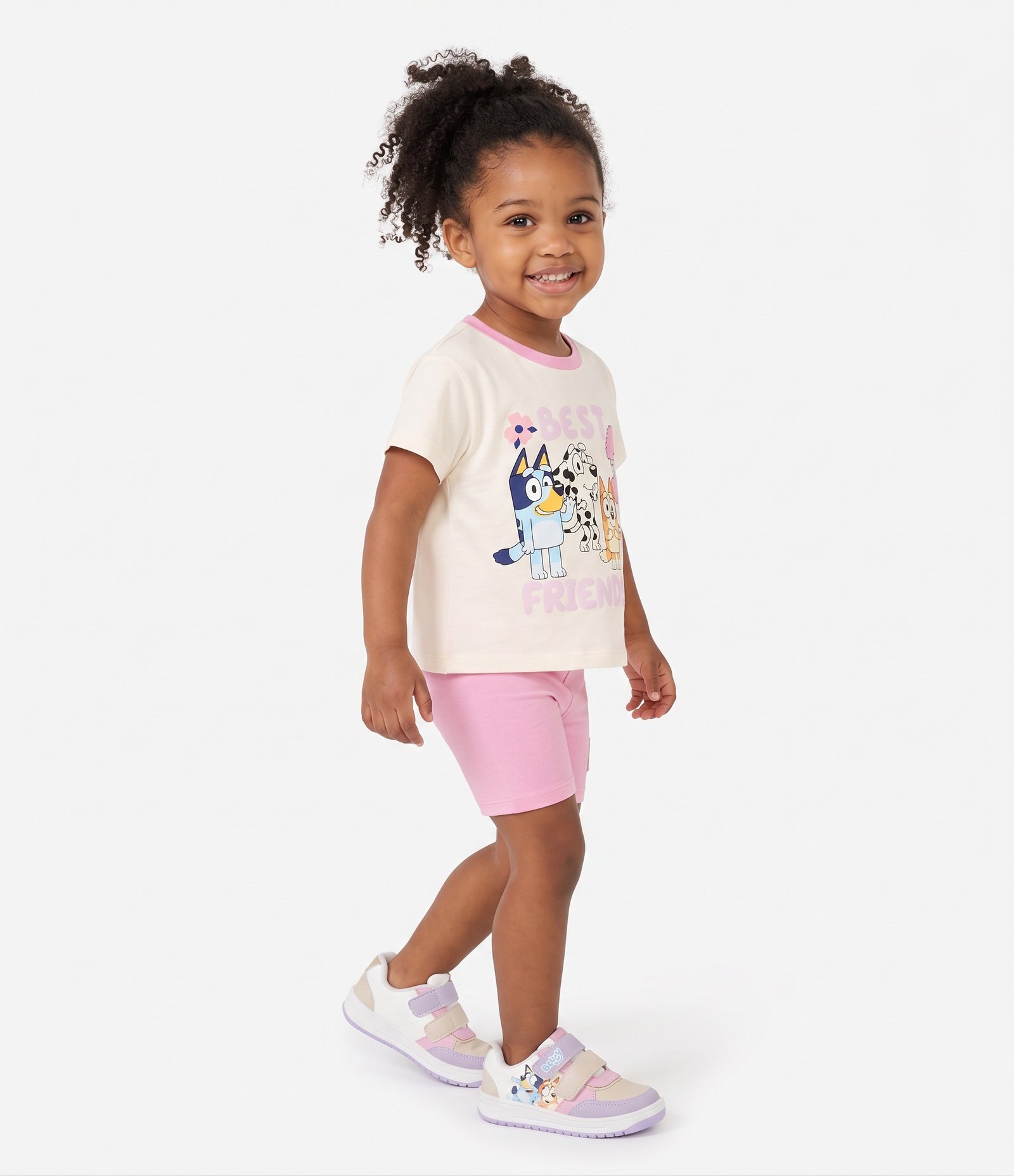 Conjunto Infantil Em Cotton com Estampa Bluey - Tam 1 a 6 Anos Amarelo 5