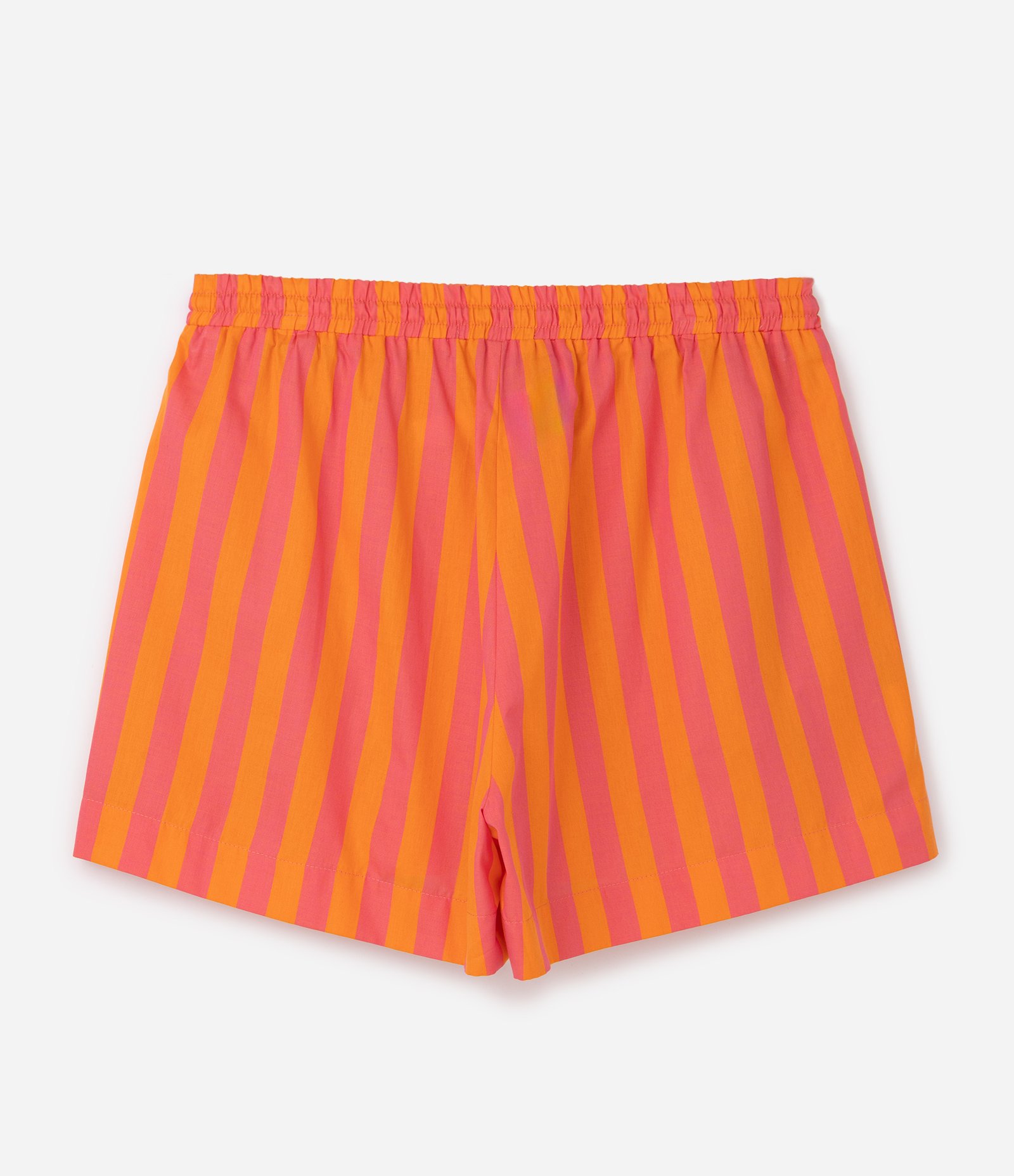 Short em Algodão Listrado Bicolor Curve & Plus Size Laranja 8