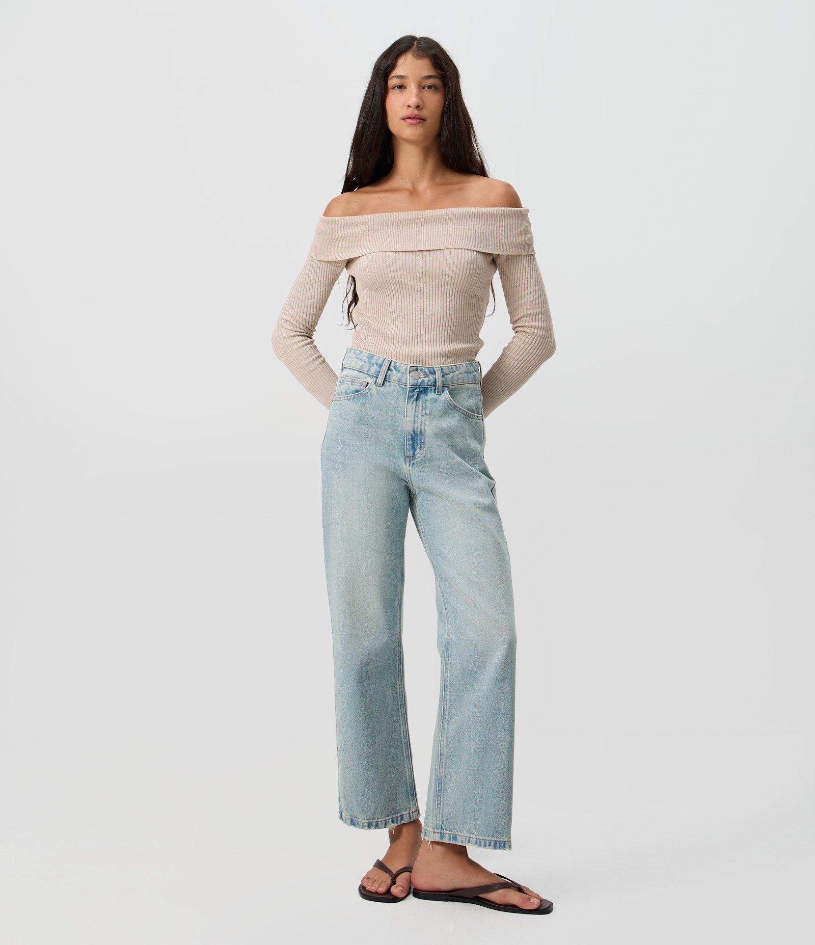 Calça Cropped Reta Jeans com Cintura Alta Azul 1
