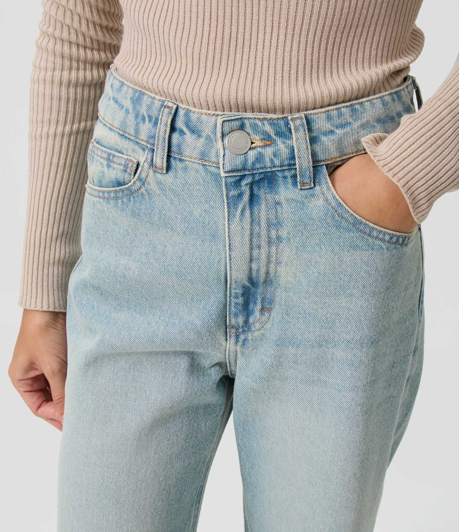 Calça Cropped Reta Jeans com Cintura Alta Azul 3