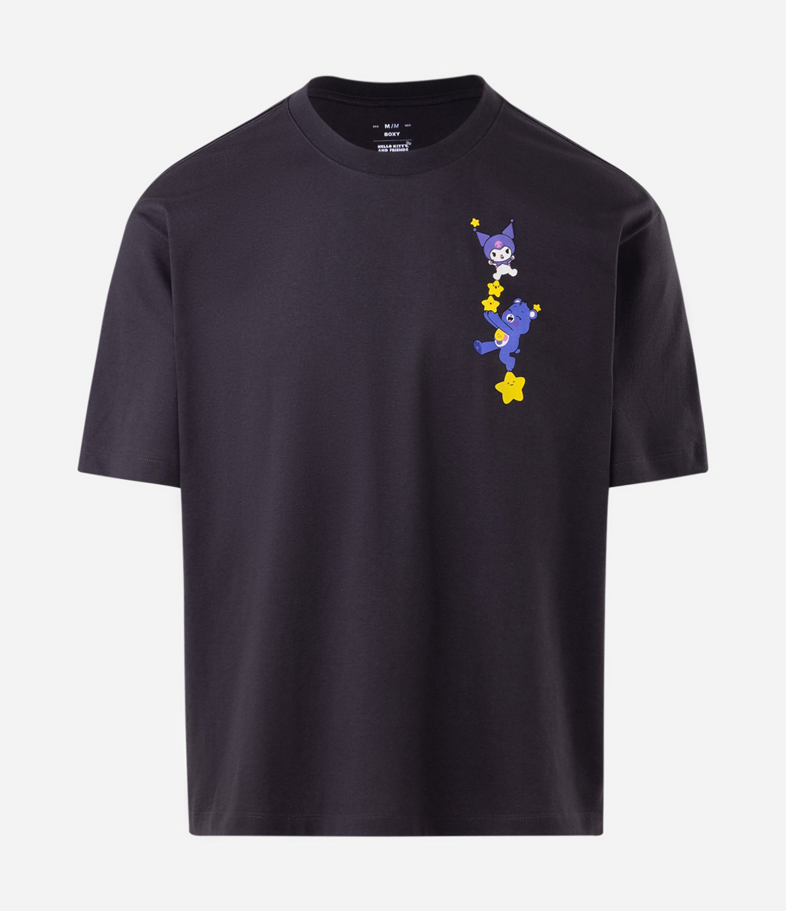 Camiseta Boxy em Algodão Collab Ursinhos Carinhosos e Hello Kitty Cinza 5