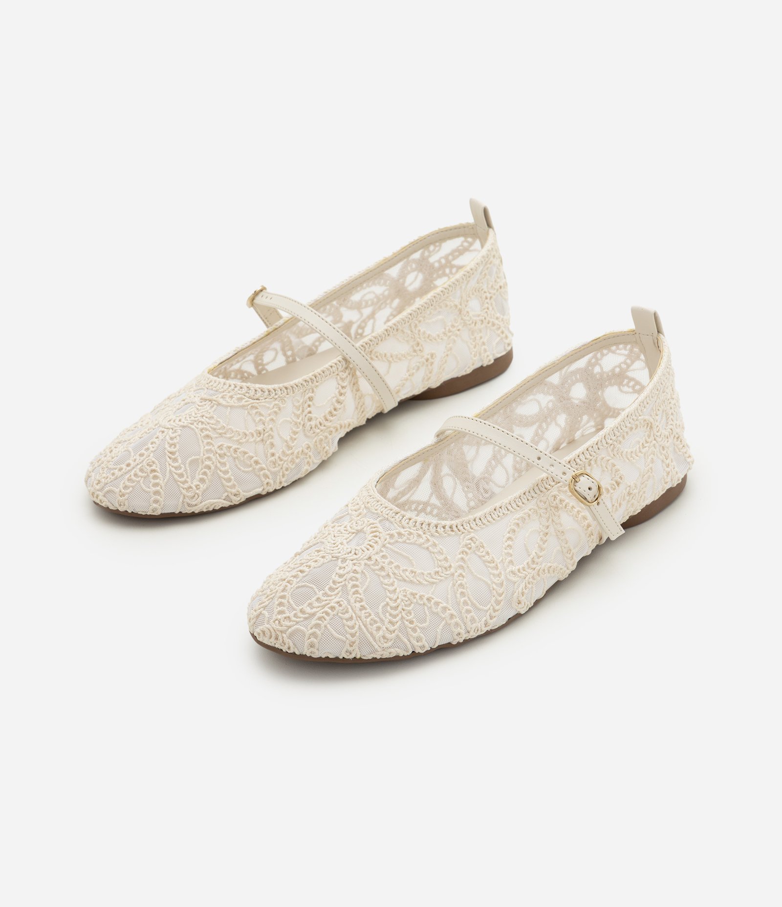 Sapatilha Tramada em Crochê Off White 3