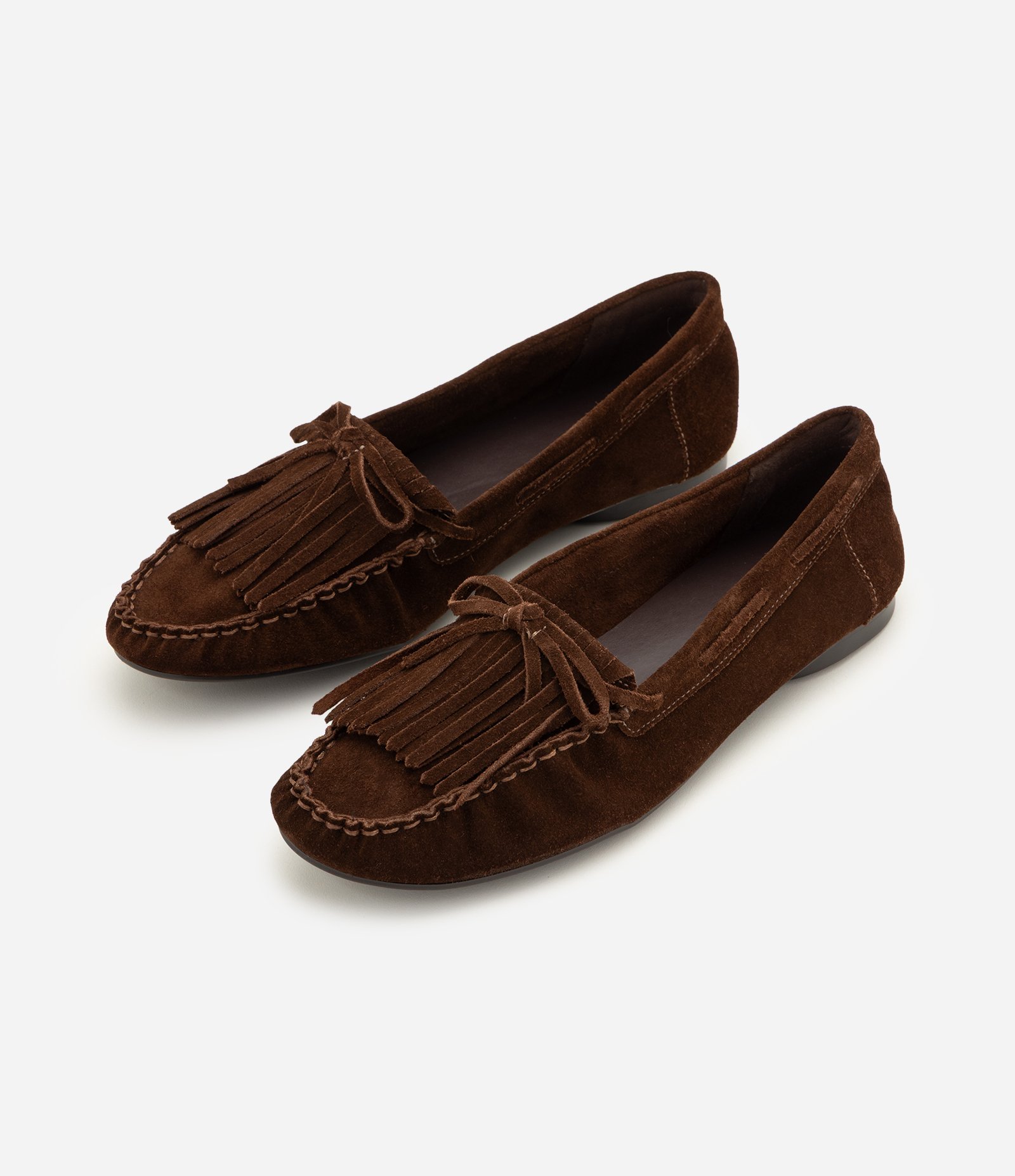 Mocassim em Couro com Franjas Marrom Escuro 4
