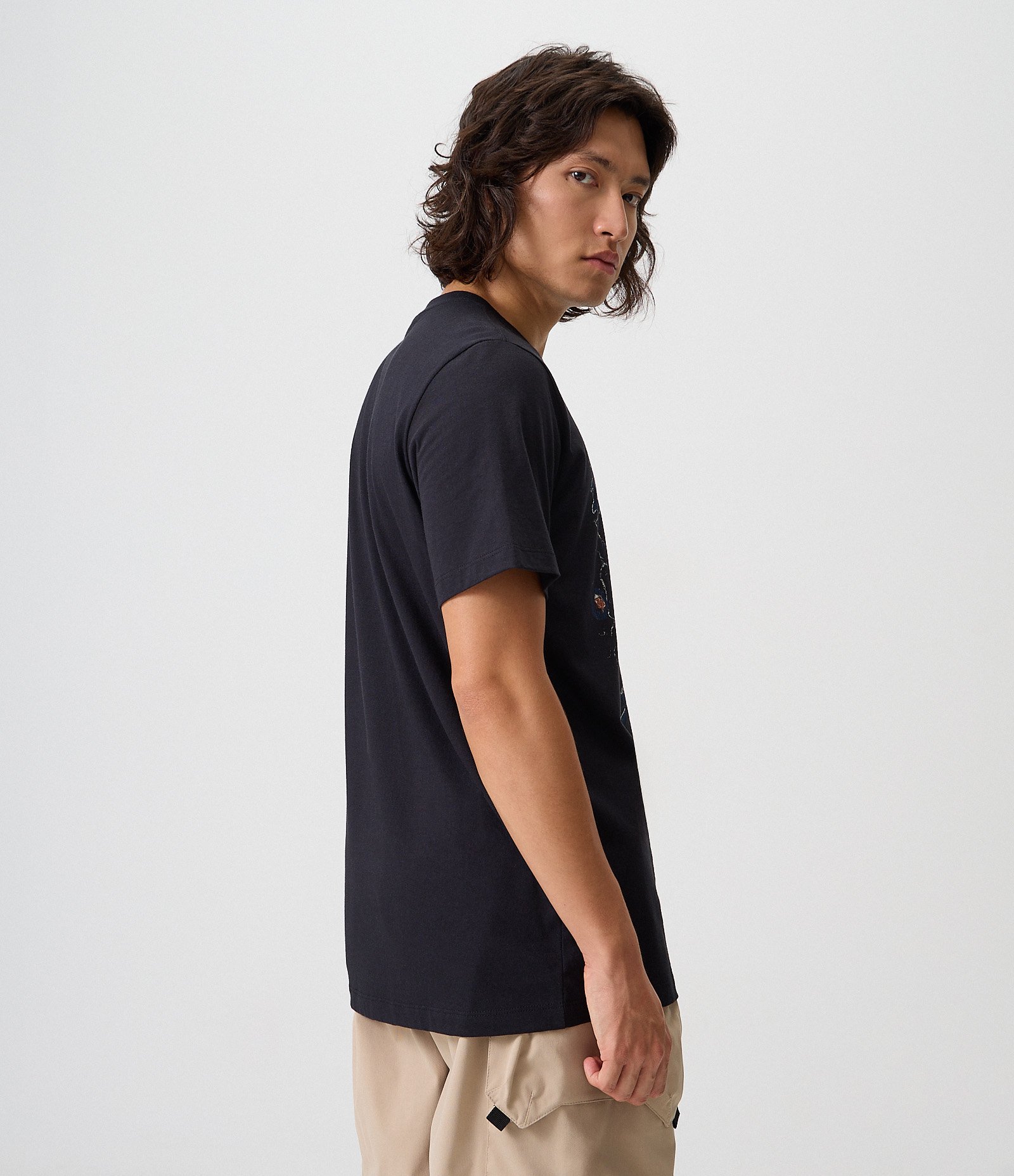 Camiseta Regular de Algodão com Estampa Meowgic Preto 3