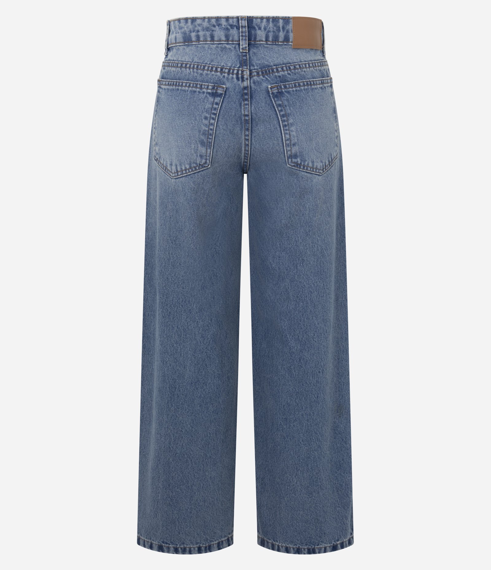Calça Jeans Wide Leg Cintura Média Azul Médio 6